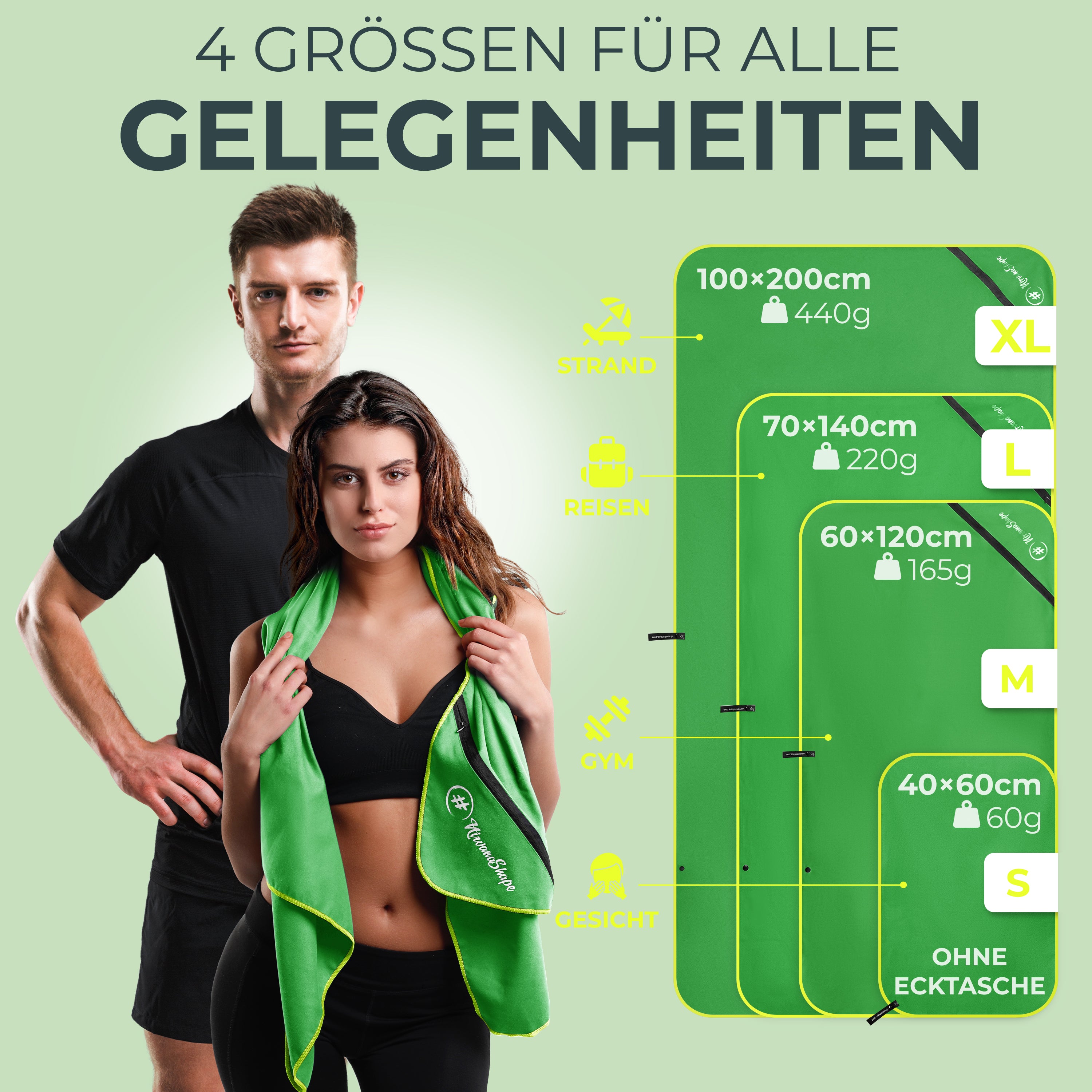 Ultraleichte und schnelltrocknende Mikrofaser Handtücher
