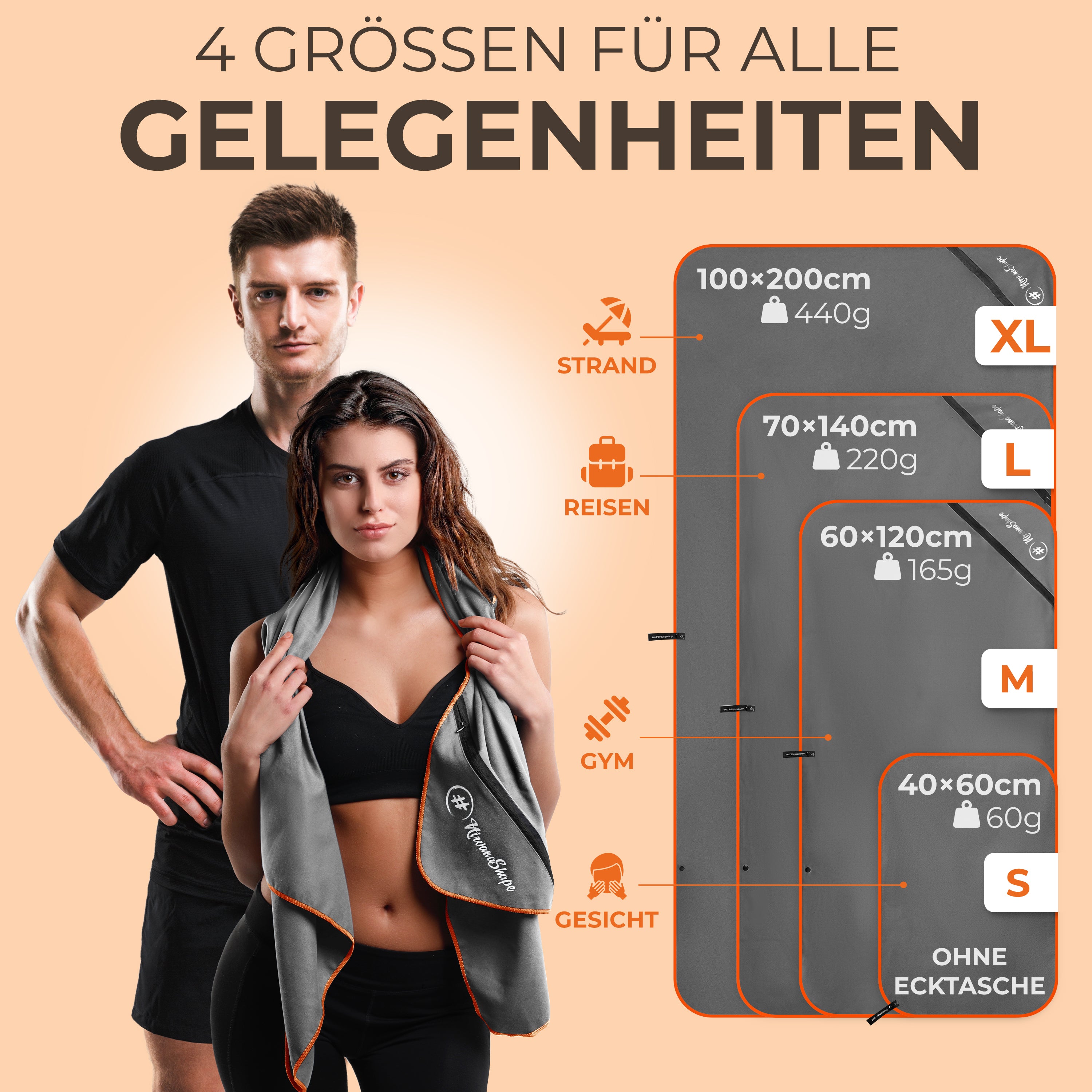 Ultraleichte und schnelltrocknende Mikrofaser Handtücher