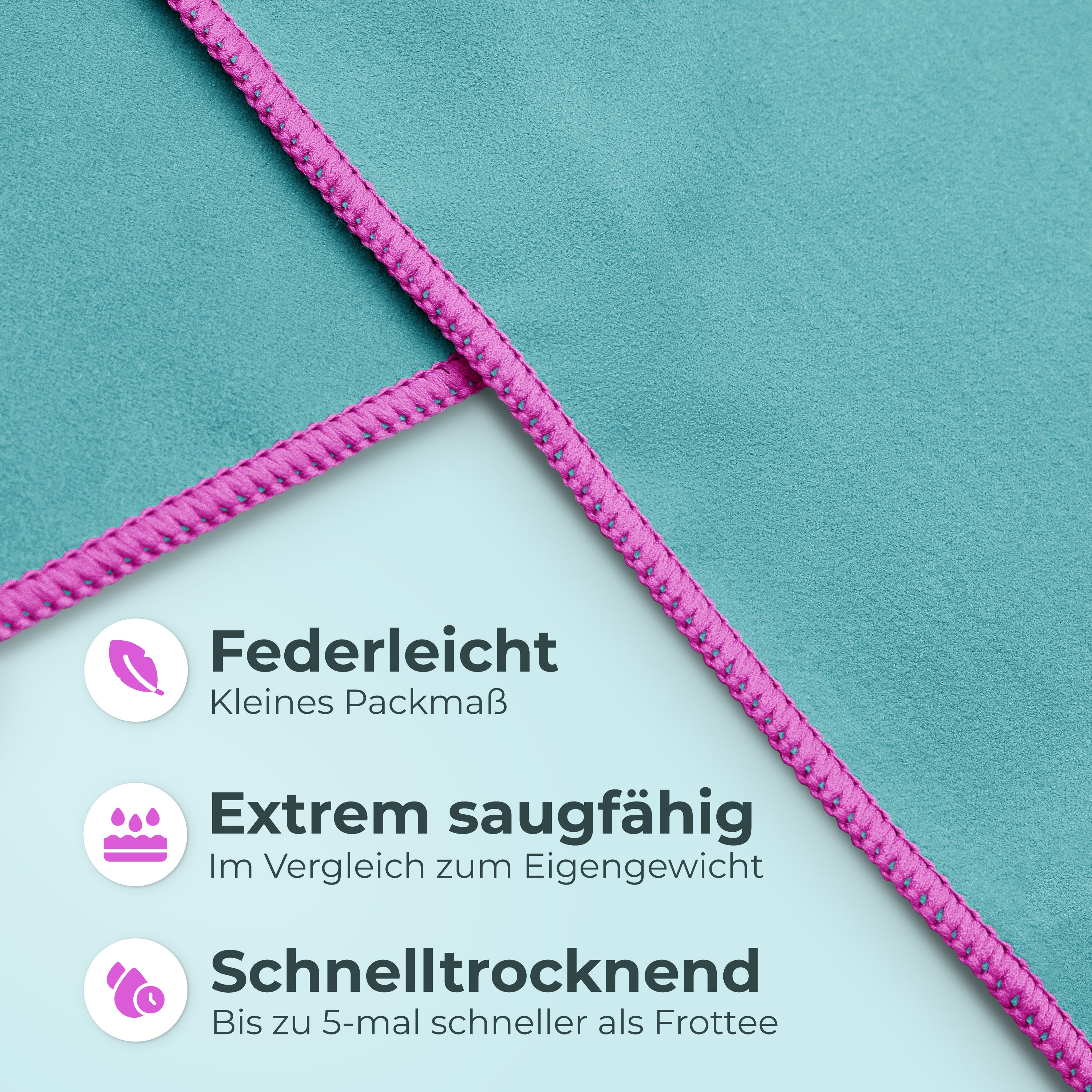 Ultraleichte und schnelltrocknende Mikrofaser Handtücher