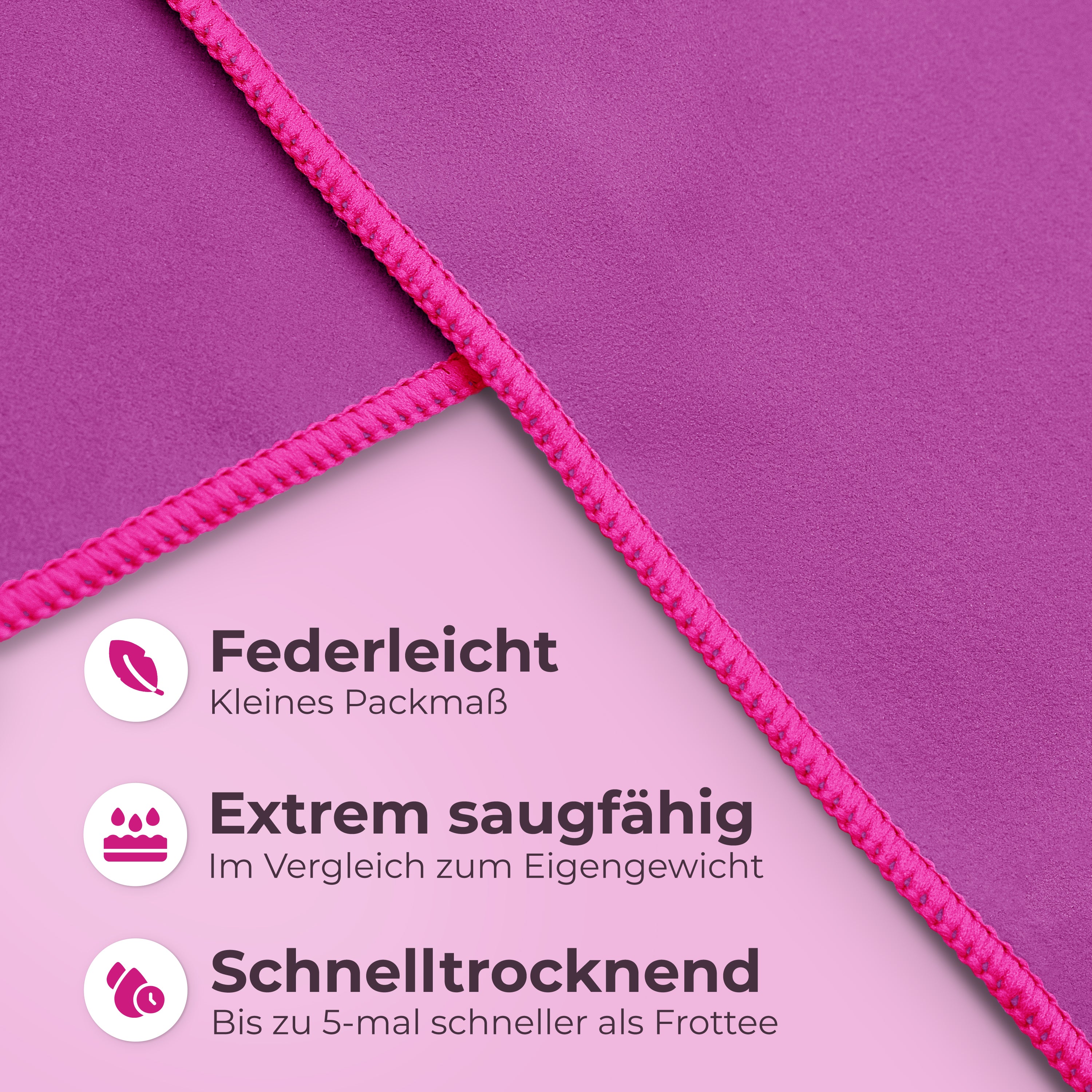 Ultraleichte und schnelltrocknende Mikrofaser Handtücher