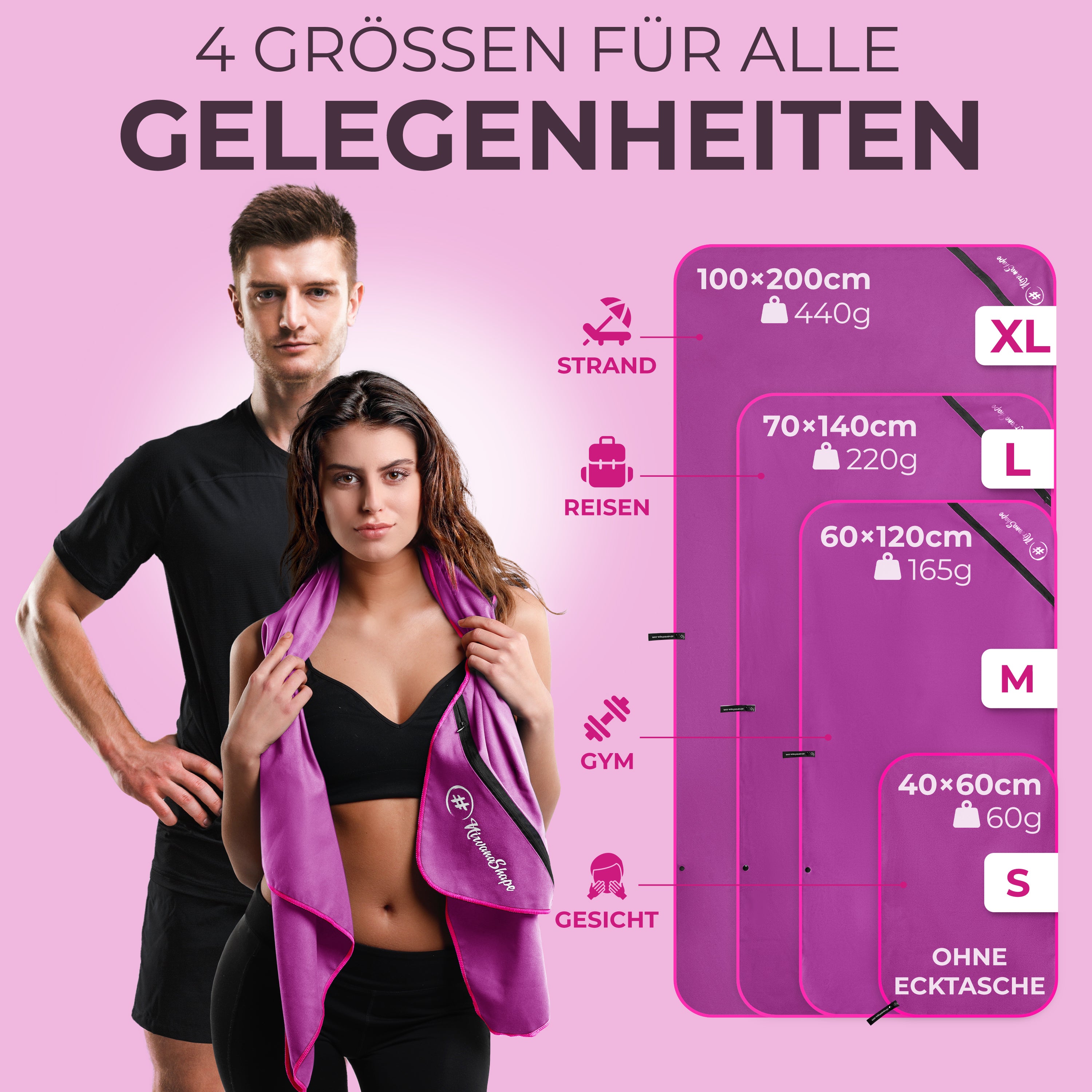 Ultraleichte und schnelltrocknende Mikrofaser Handtücher