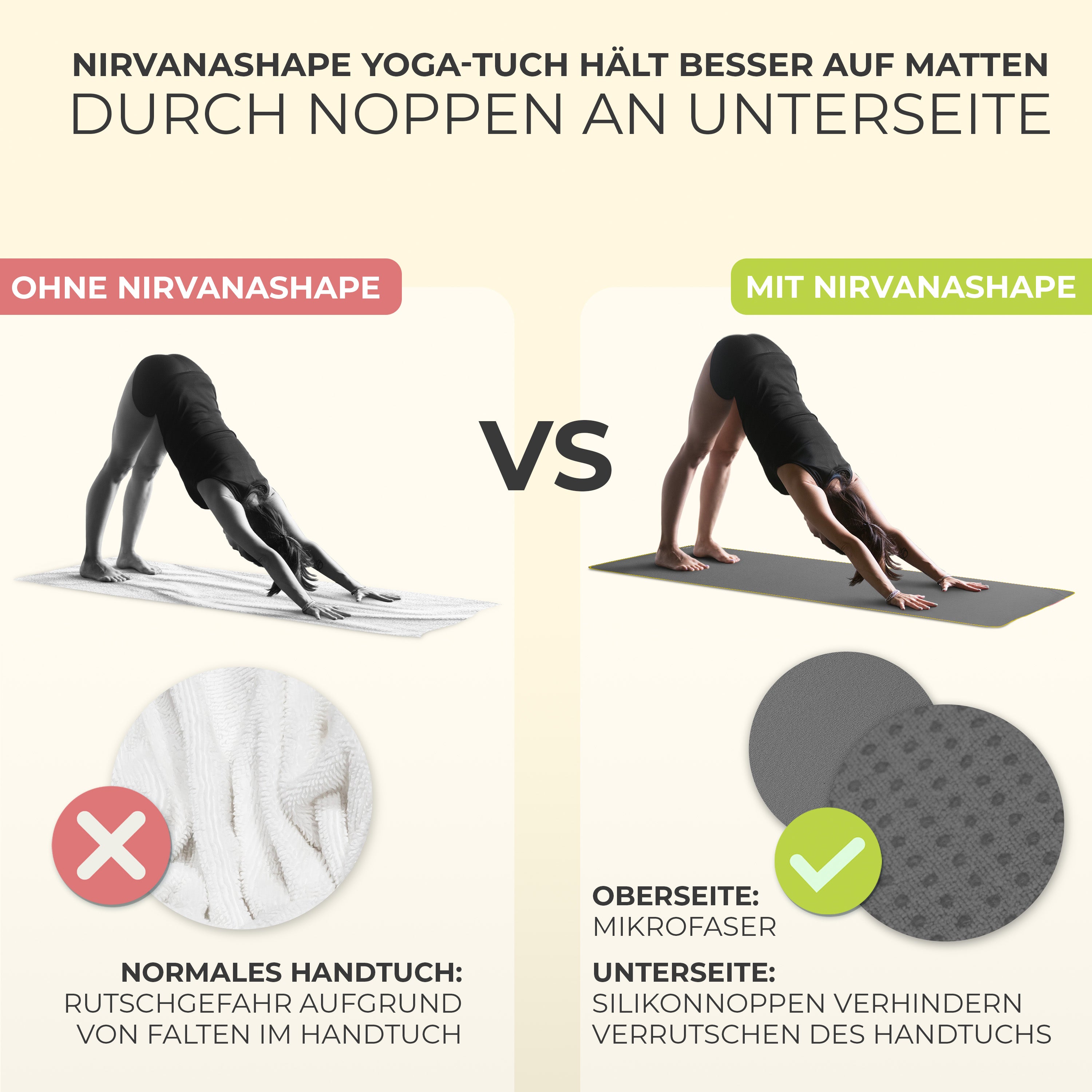 Rutschfestes Yoga Handtuch