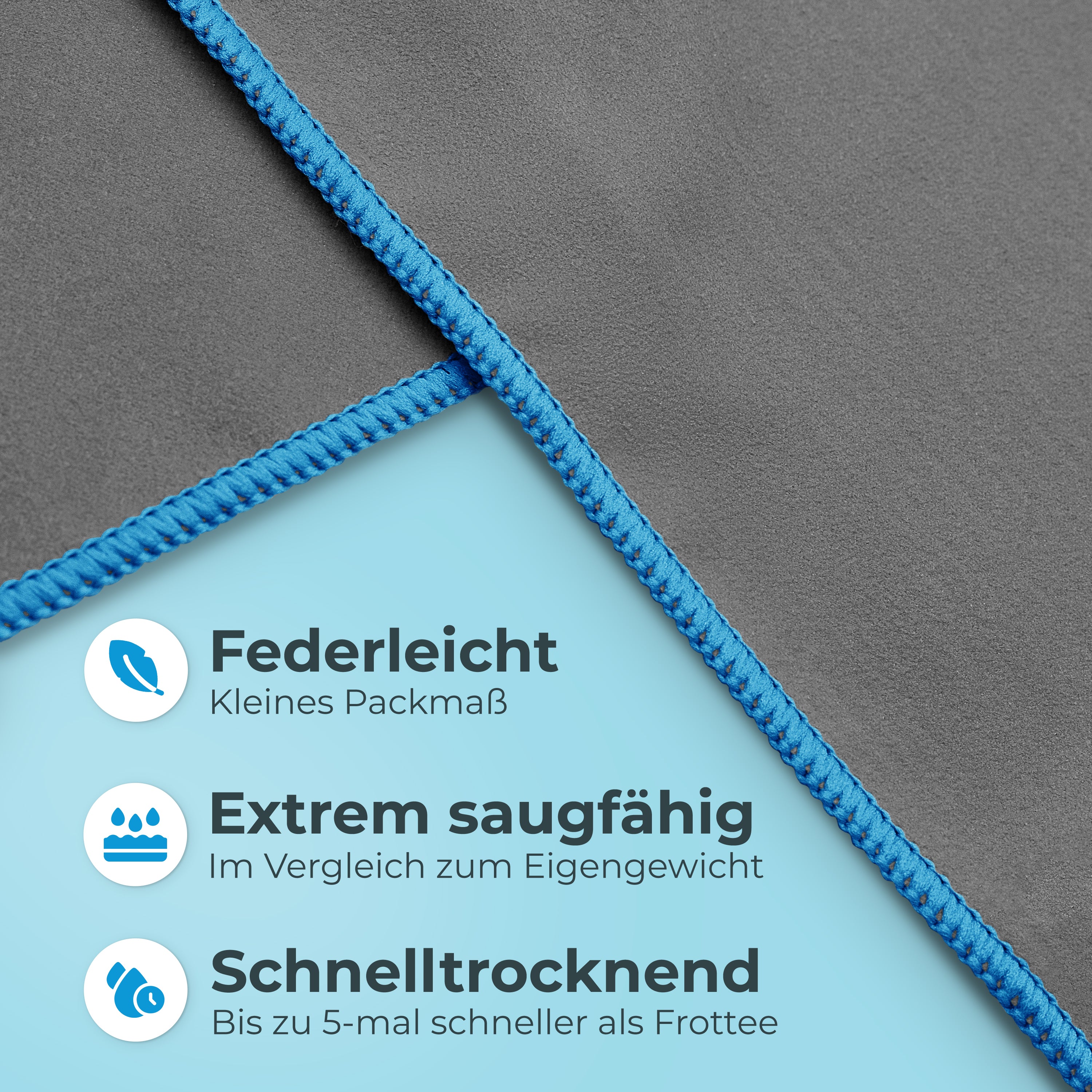 Ultraleichte und schnelltrocknende Mikrofaser Handtücher