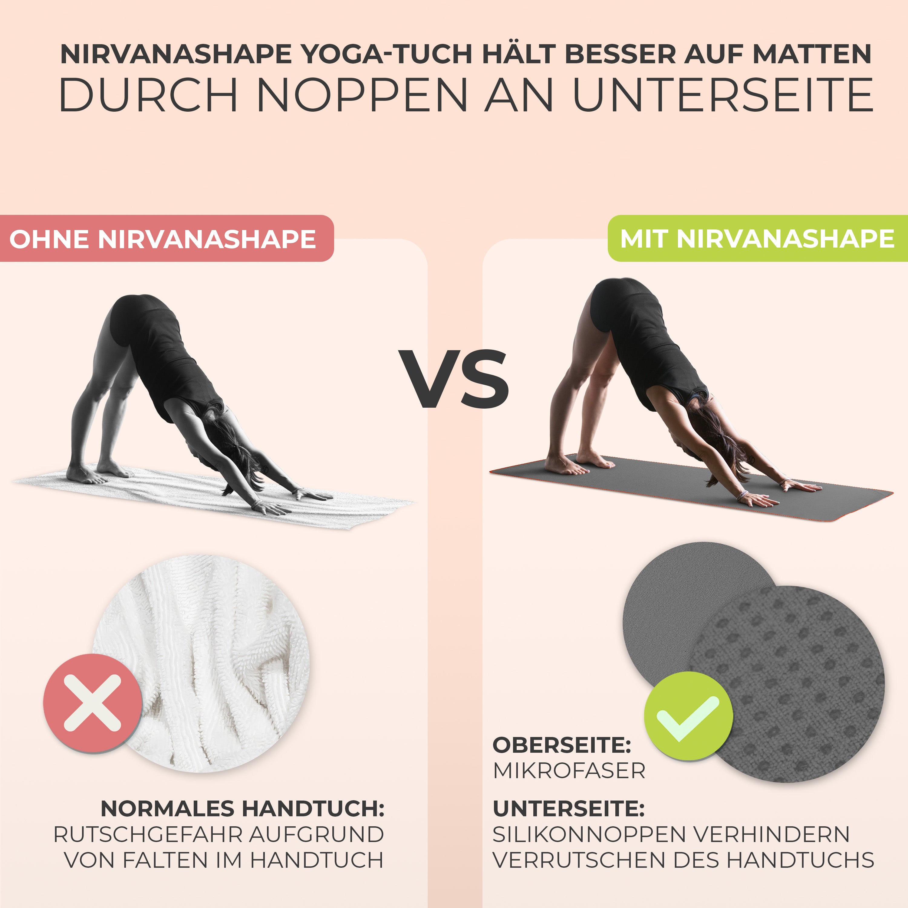 Rutschfestes Yoga Handtuch
