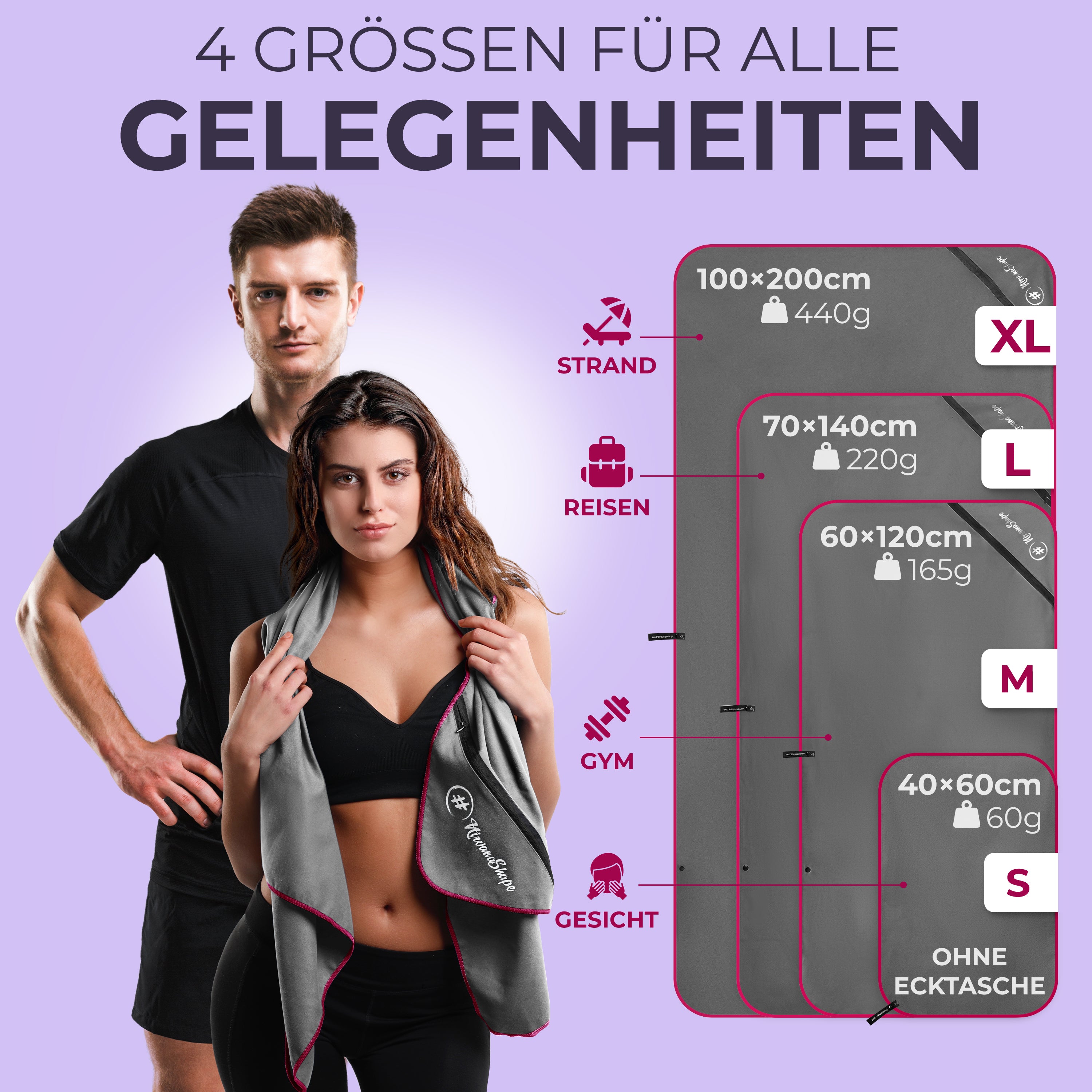 Ultraleichte und schnelltrocknende Mikrofaser Handtücher