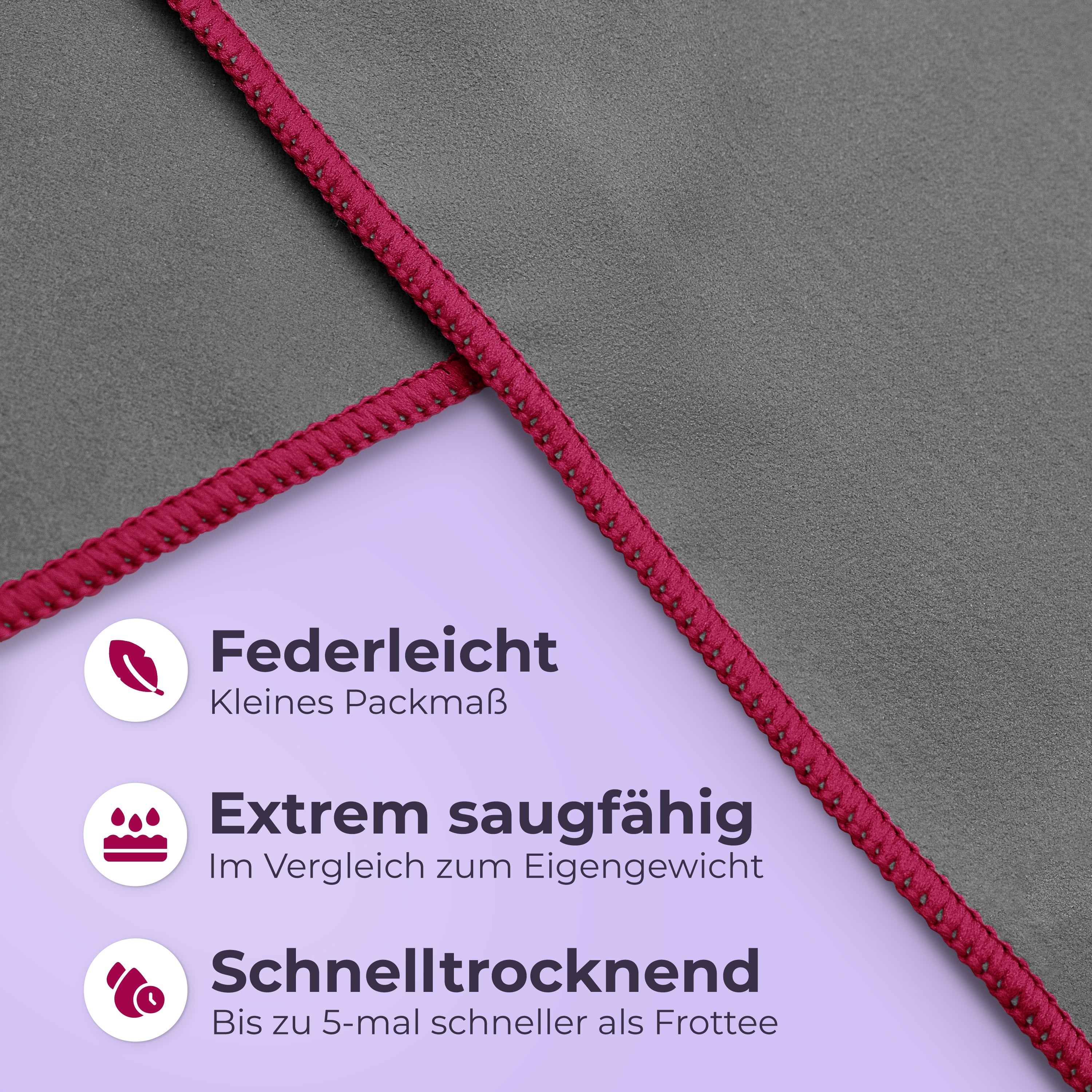 Ultraleichte und schnelltrocknende Mikrofaser Handtücher