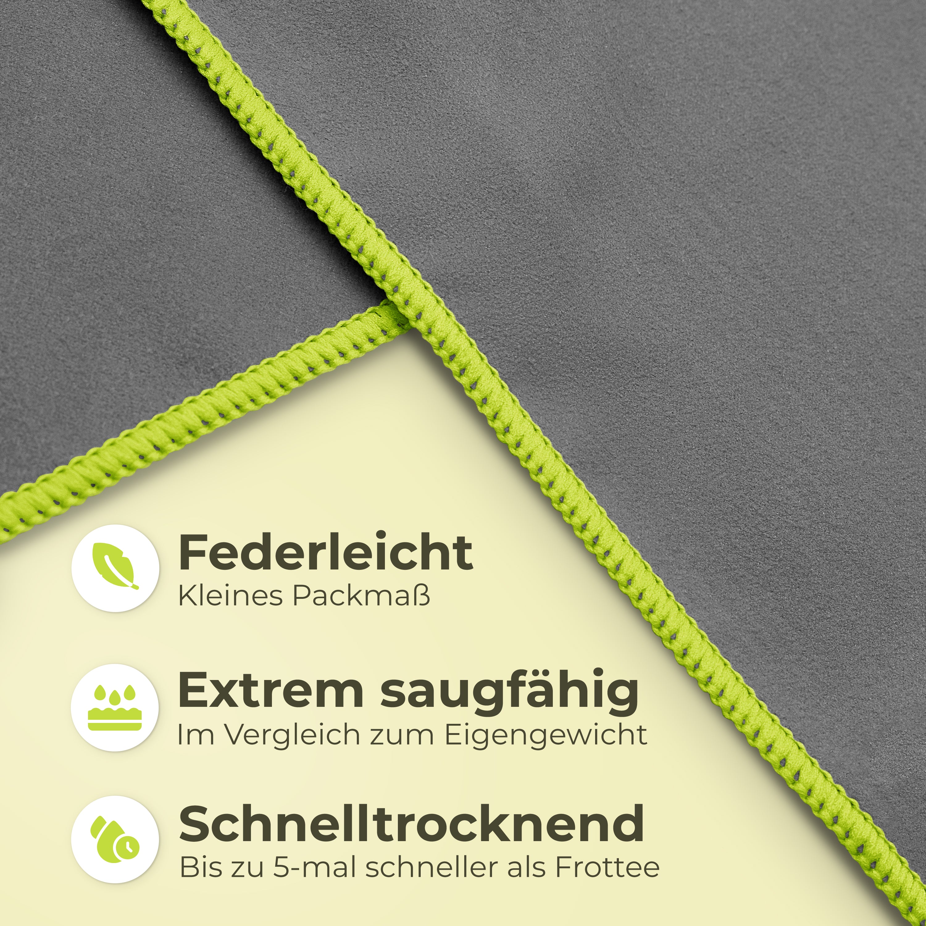 Ultraleichte und schnelltrocknende Mikrofaser Handtücher