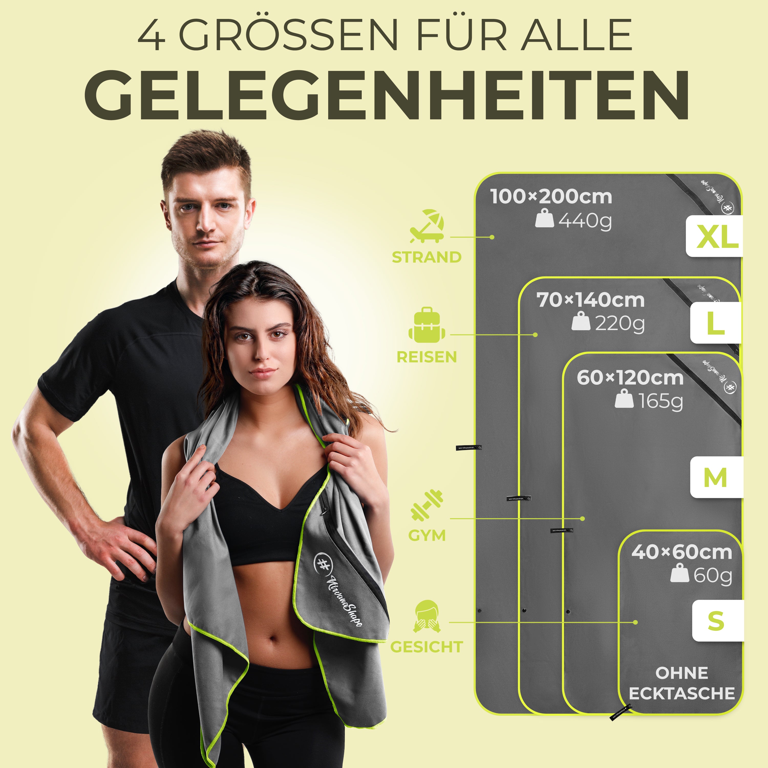 Ultraleichte und schnelltrocknende Mikrofaser Handtücher