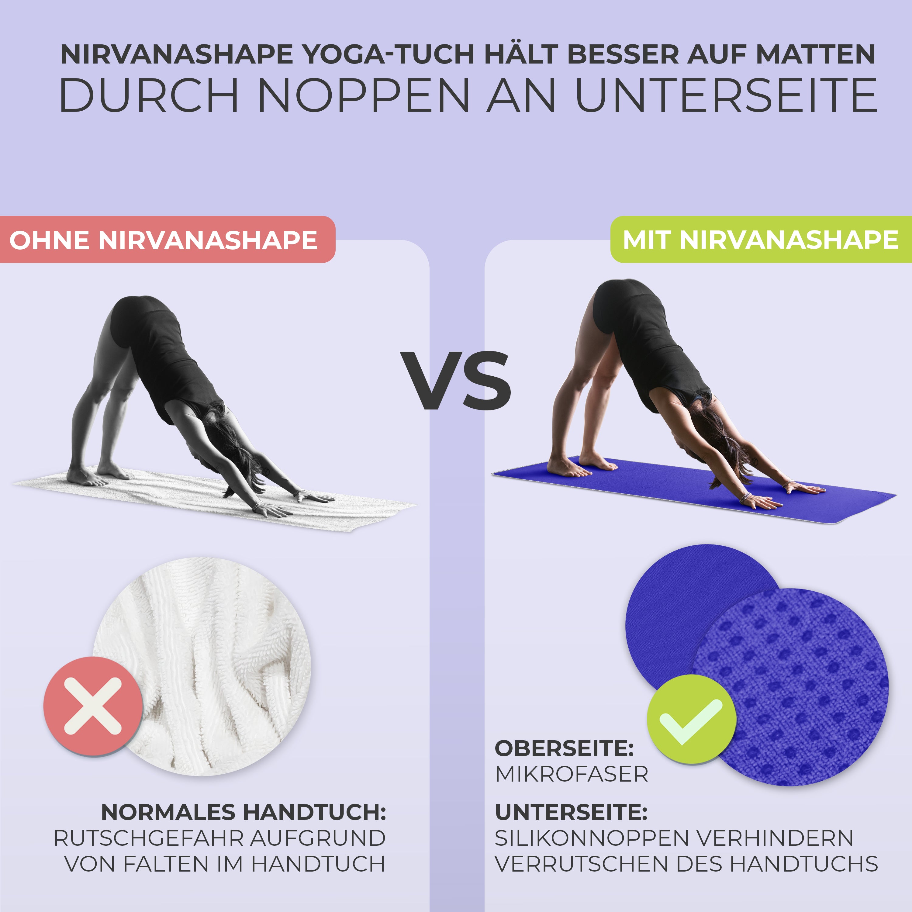 Rutschfestes Yoga Handtuch