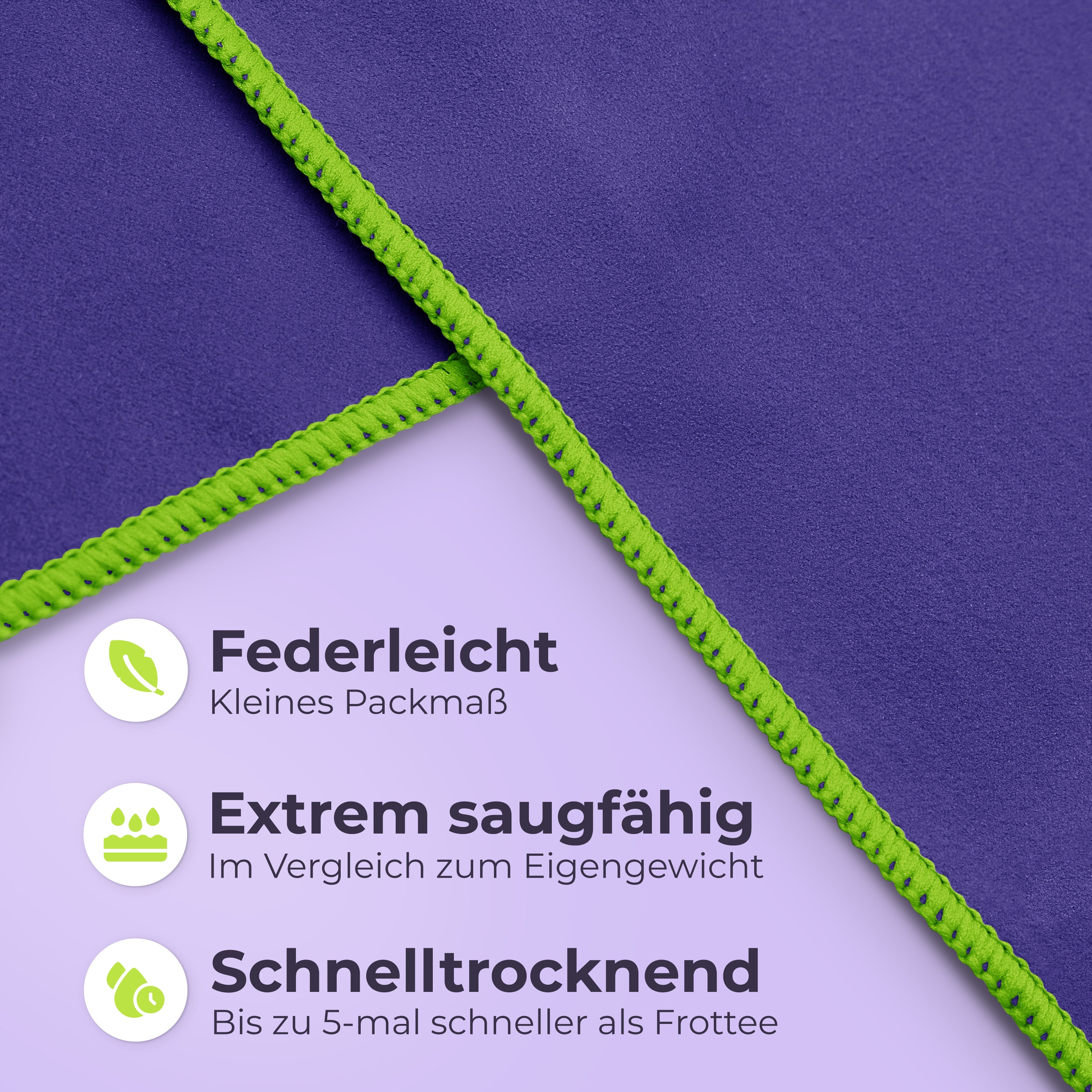 Ultraleichte und schnelltrocknende Mikrofaser Handtücher