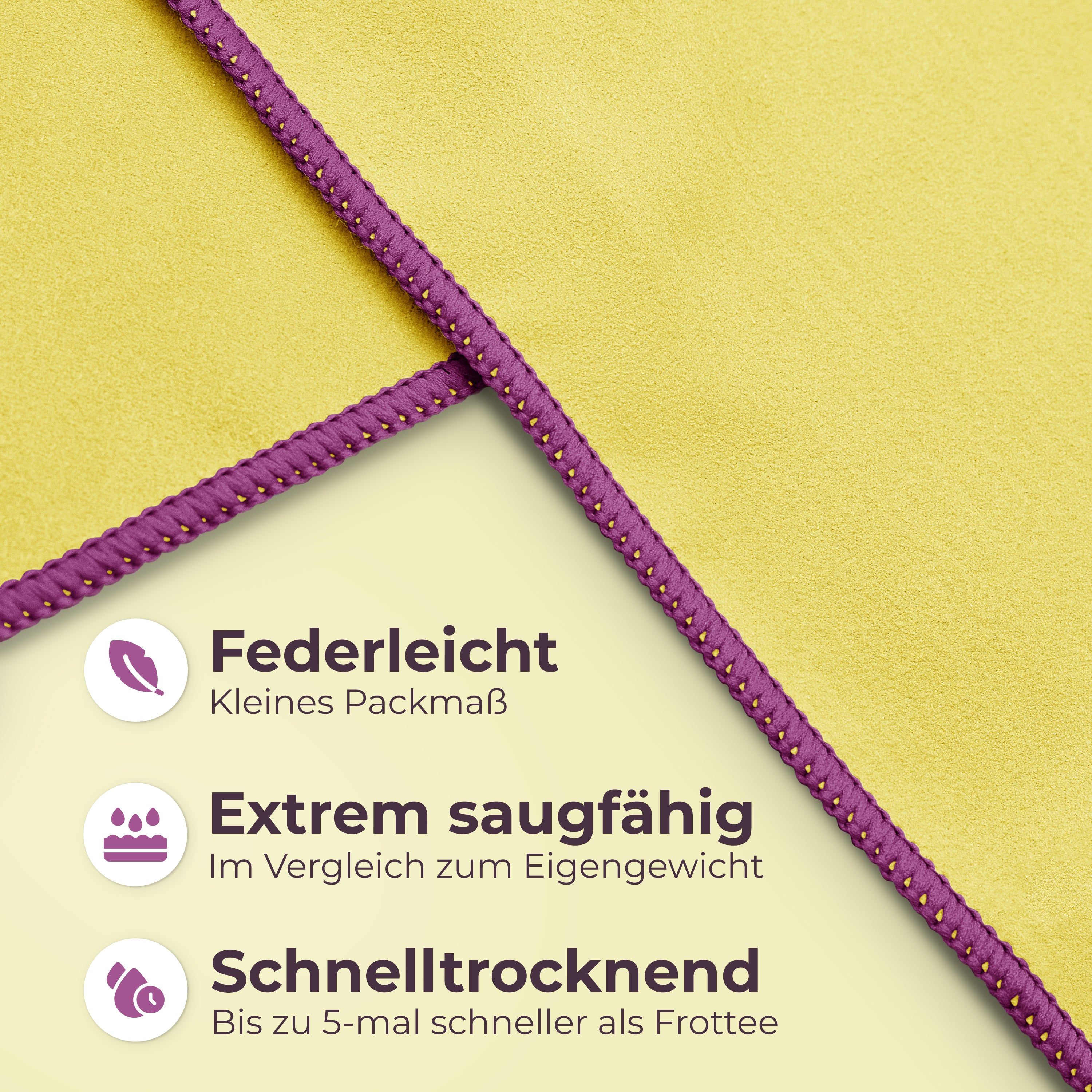 Ultraleichte und schnelltrocknende Mikrofaser Handtücher