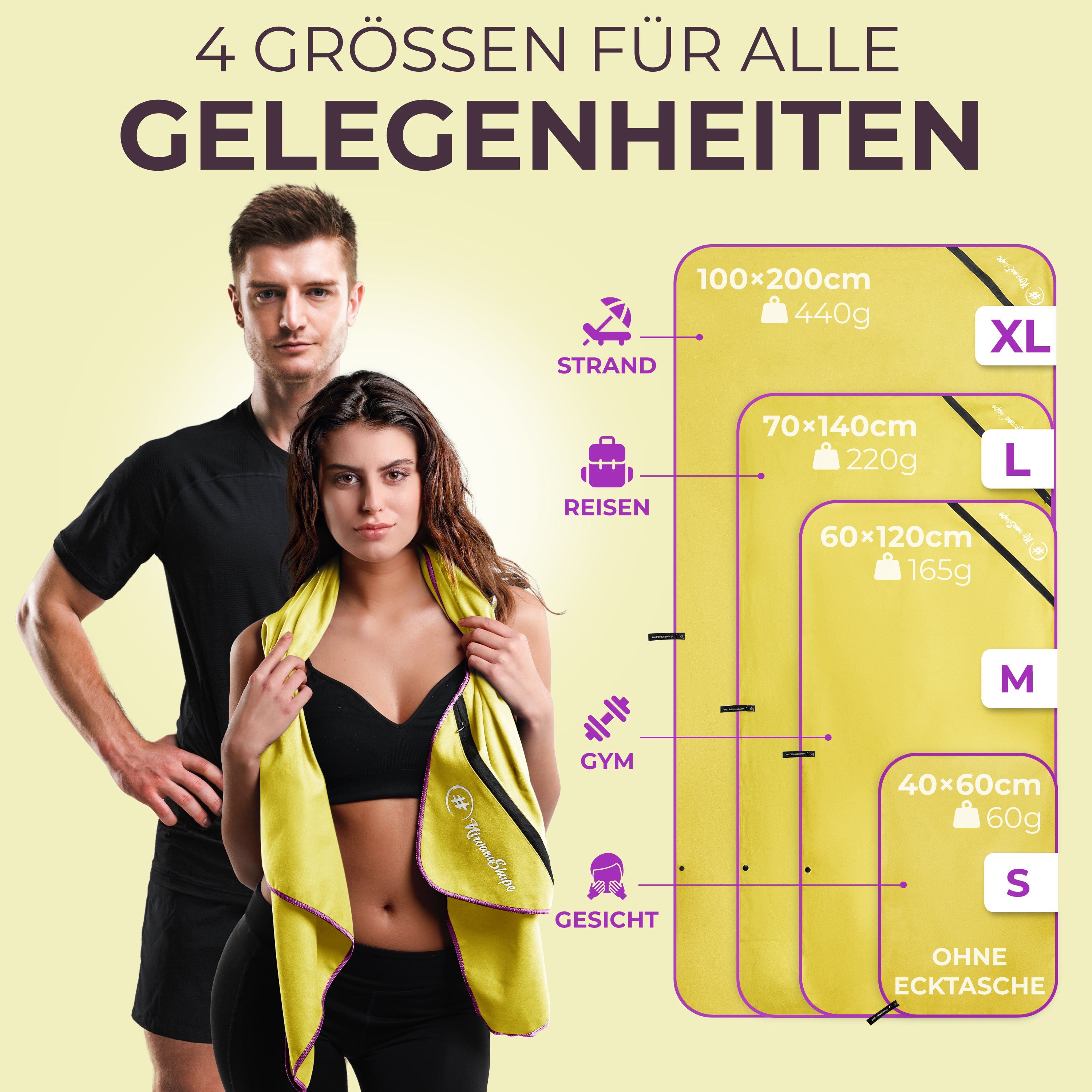 Ultraleichte und schnelltrocknende Mikrofaser Handtücher