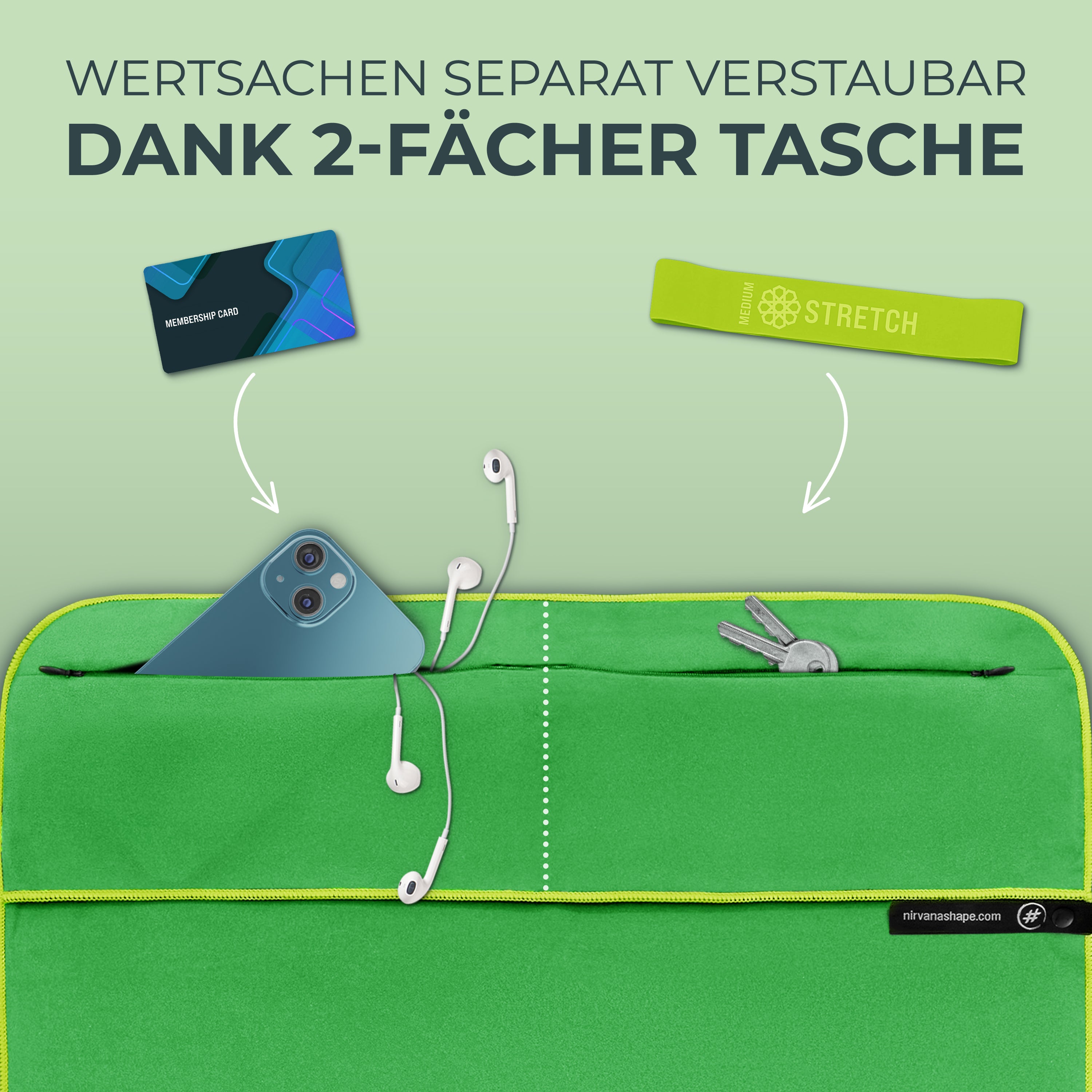 Ultrakompaktes Fitnessstudio Handtuch mit starkem Magnet-Clip