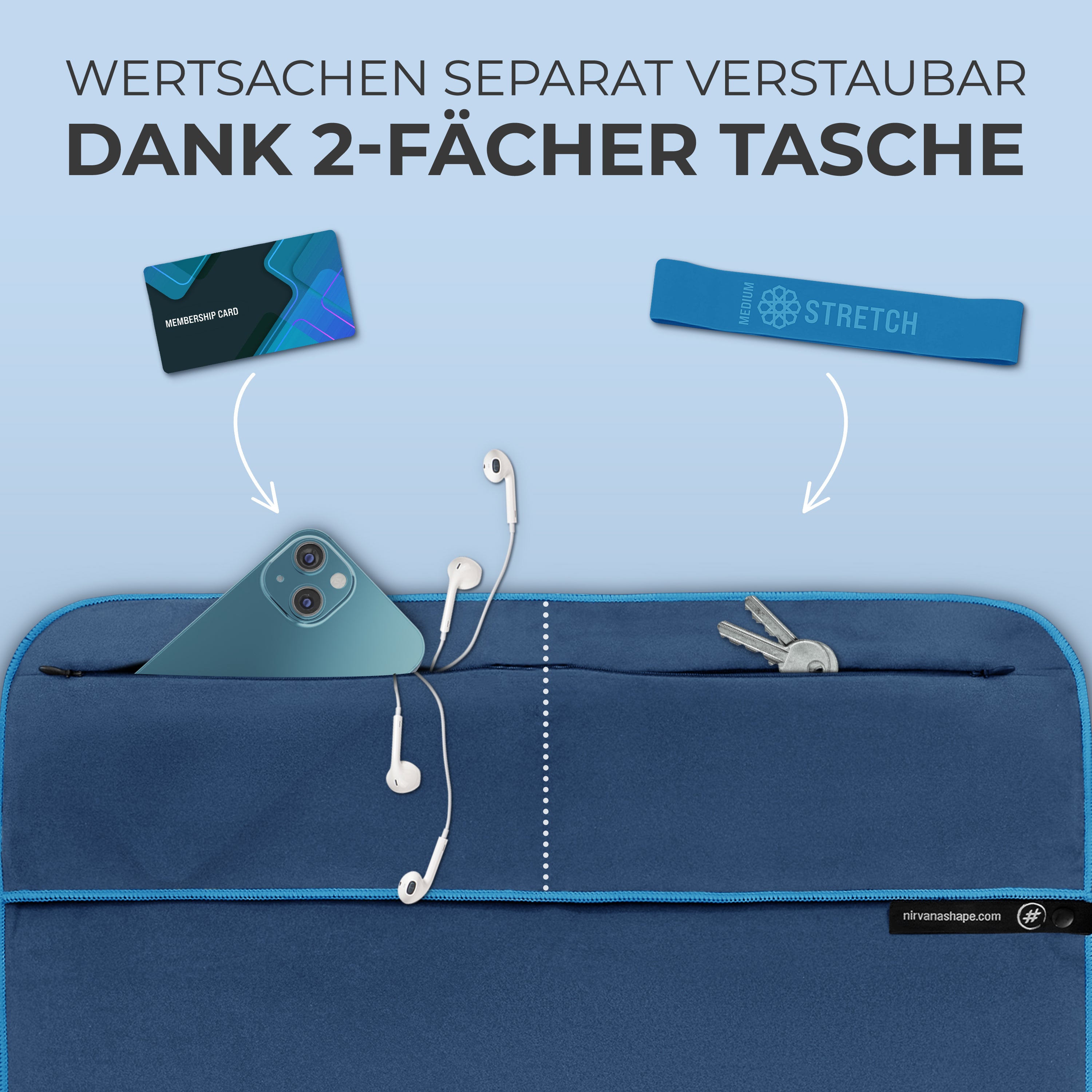 Ultrakompaktes Fitnessstudio Handtuch mit starkem Magnet-Clip