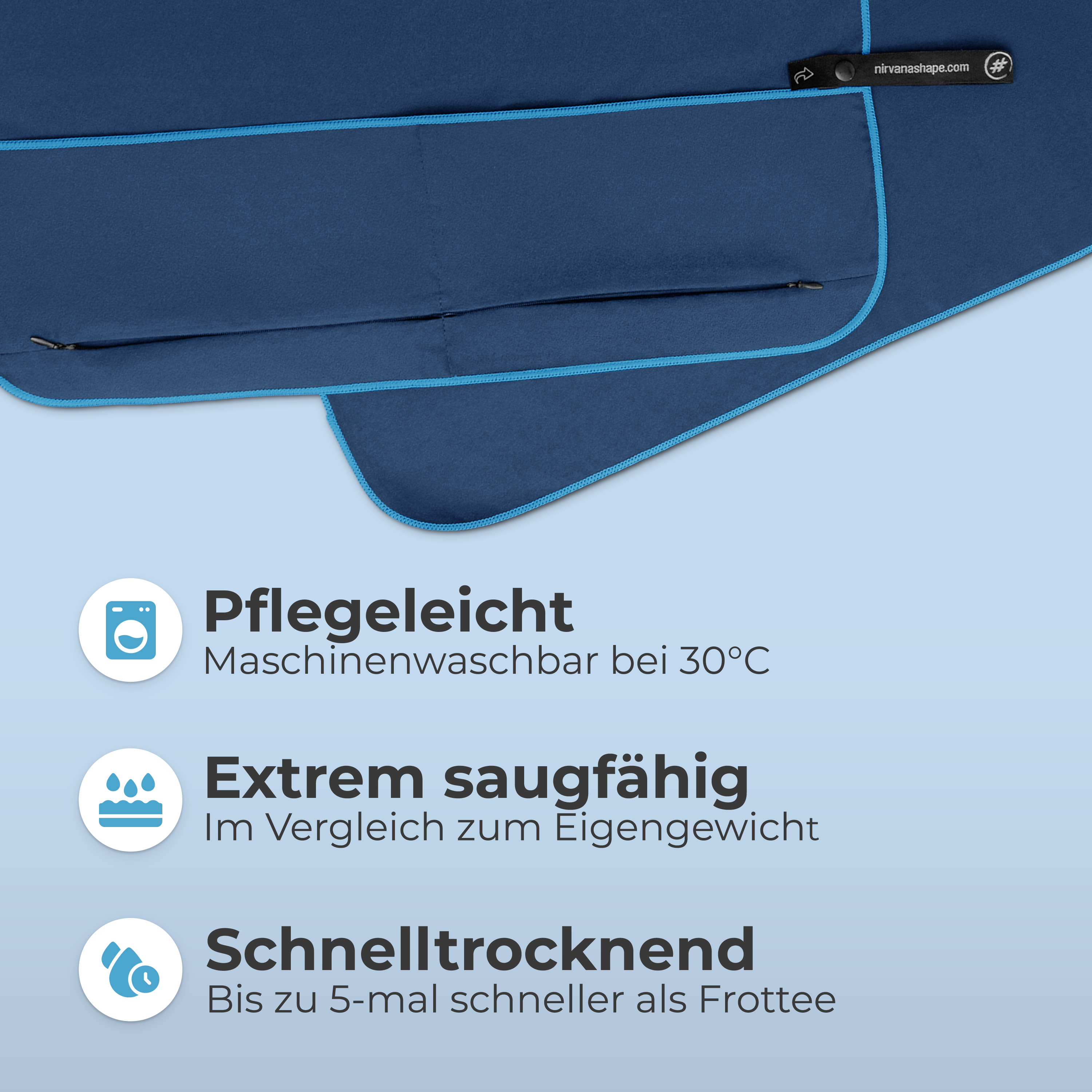 Ultrakompaktes Fitnessstudio Handtuch mit starkem Magnet-Clip