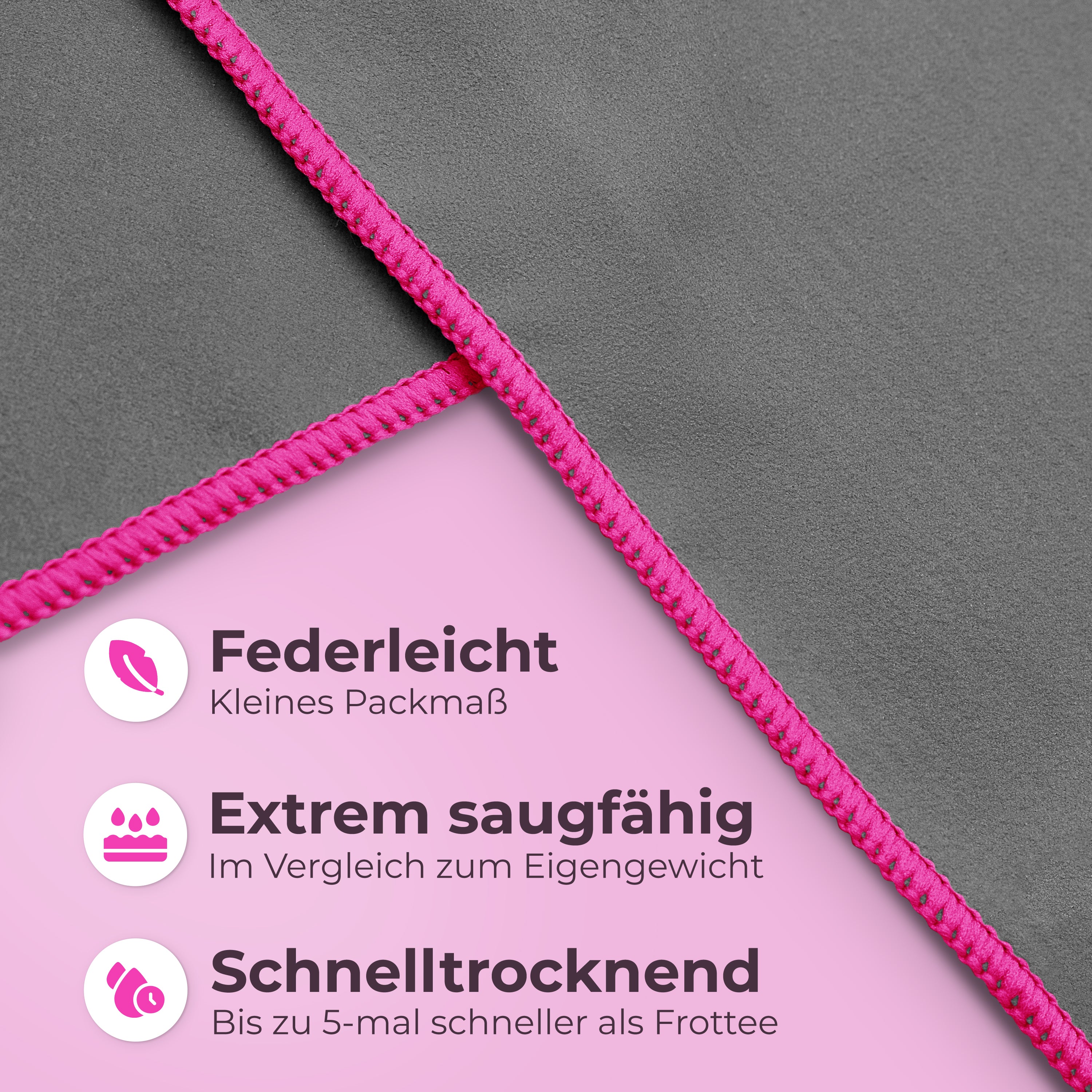 Ultraleichte und schnelltrocknende Mikrofaser Handtücher