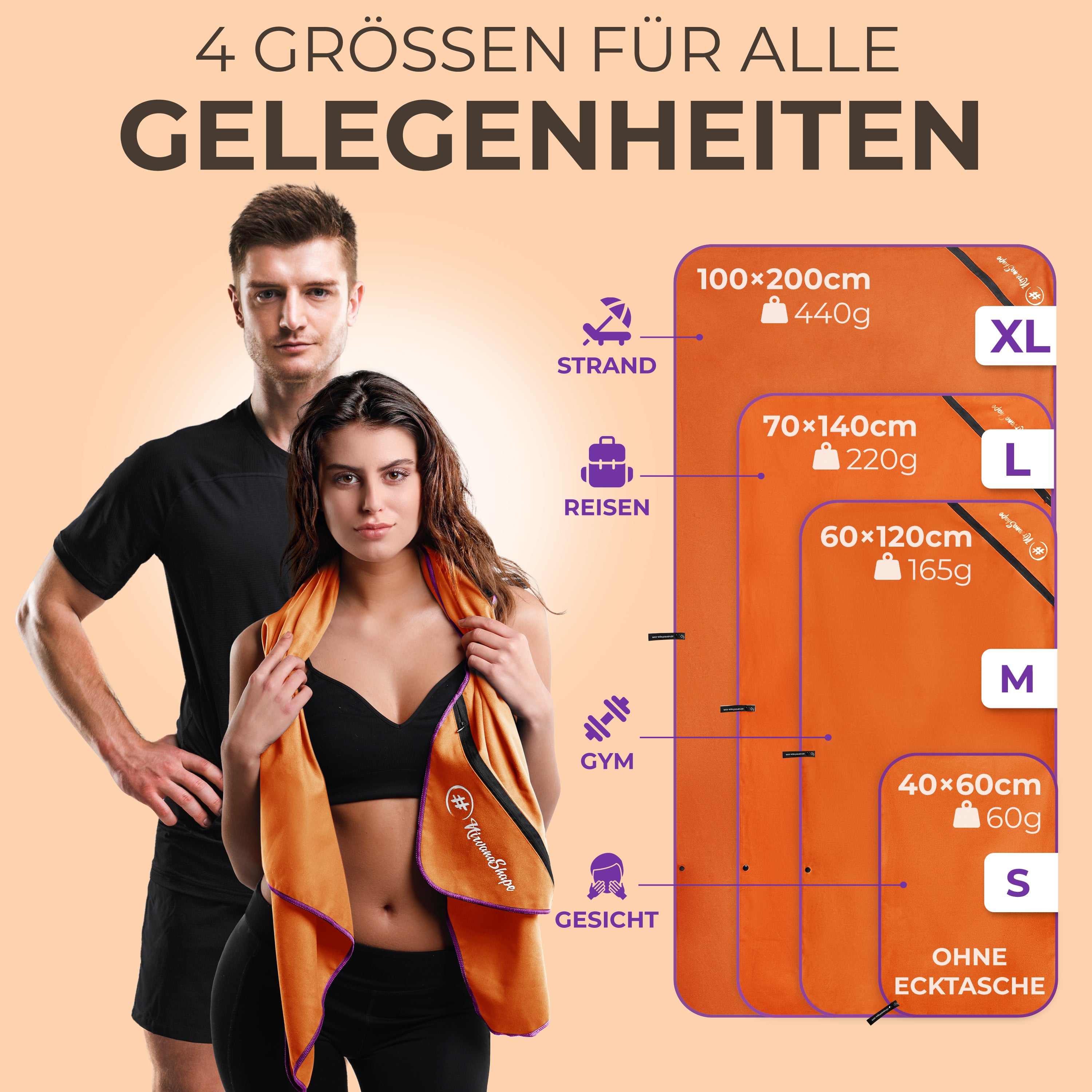 Ultraleichte und schnelltrocknende Mikrofaser Handtücher