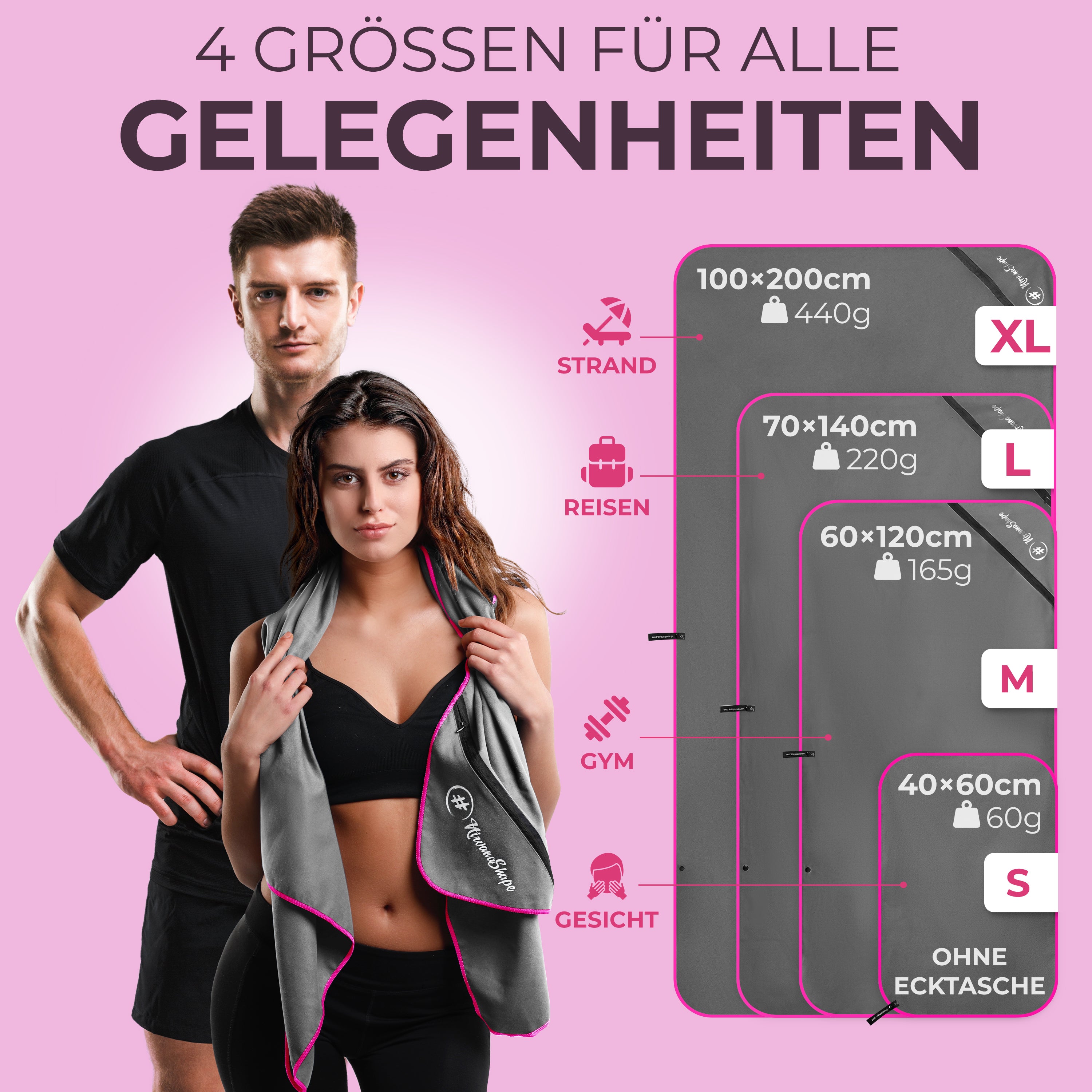 Ultraleichte und schnelltrocknende Mikrofaser Handtücher