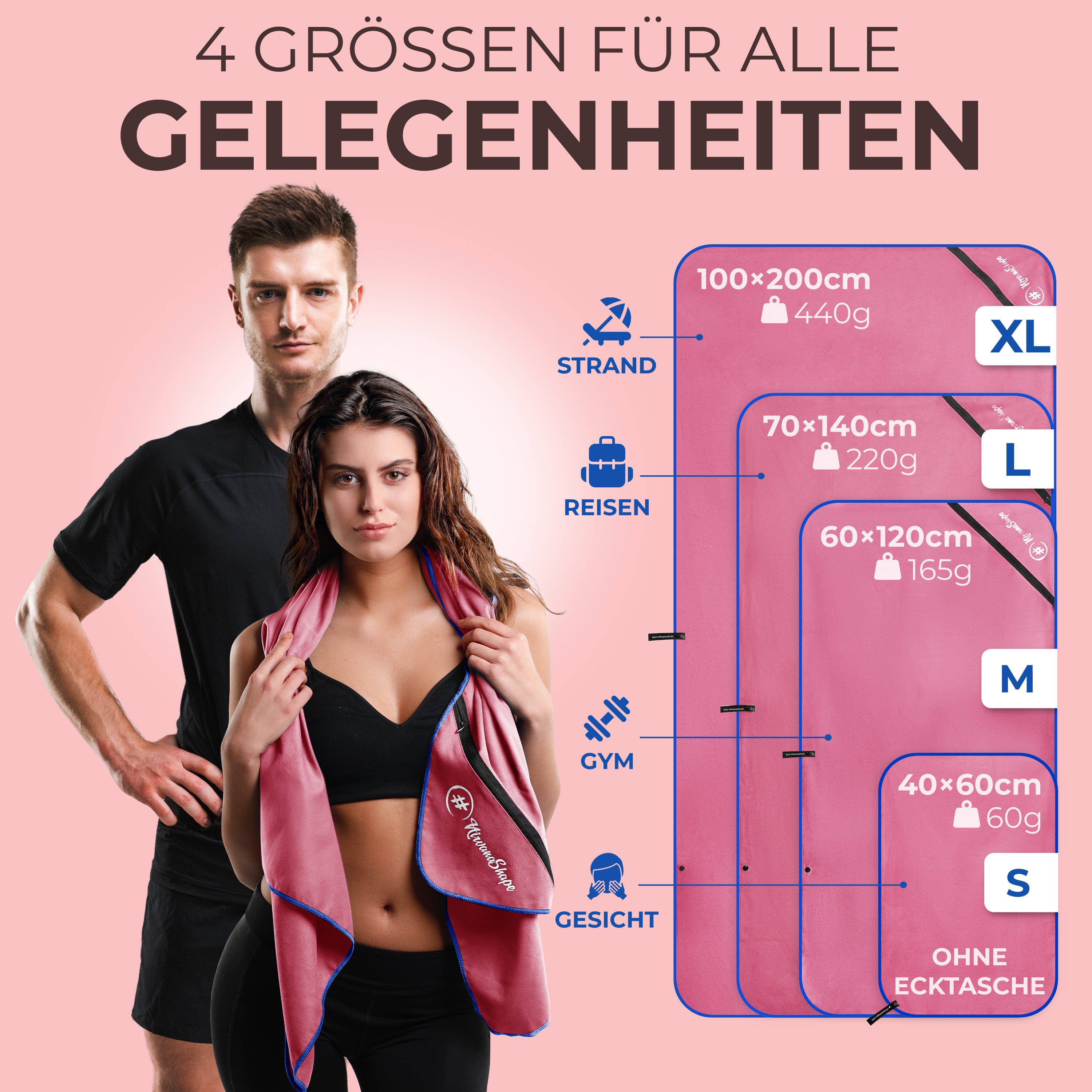 Ultraleichte und schnelltrocknende Mikrofaser Handtücher