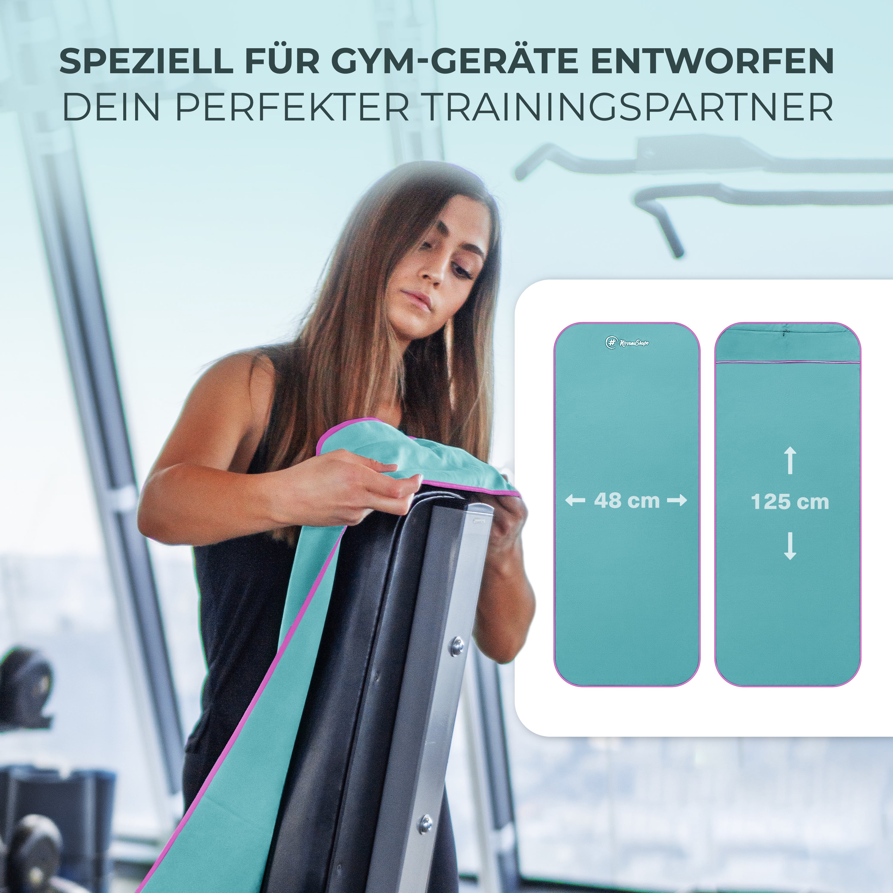 Ultrakompaktes Fitnessstudio Handtuch mit starkem Magnet-Clip