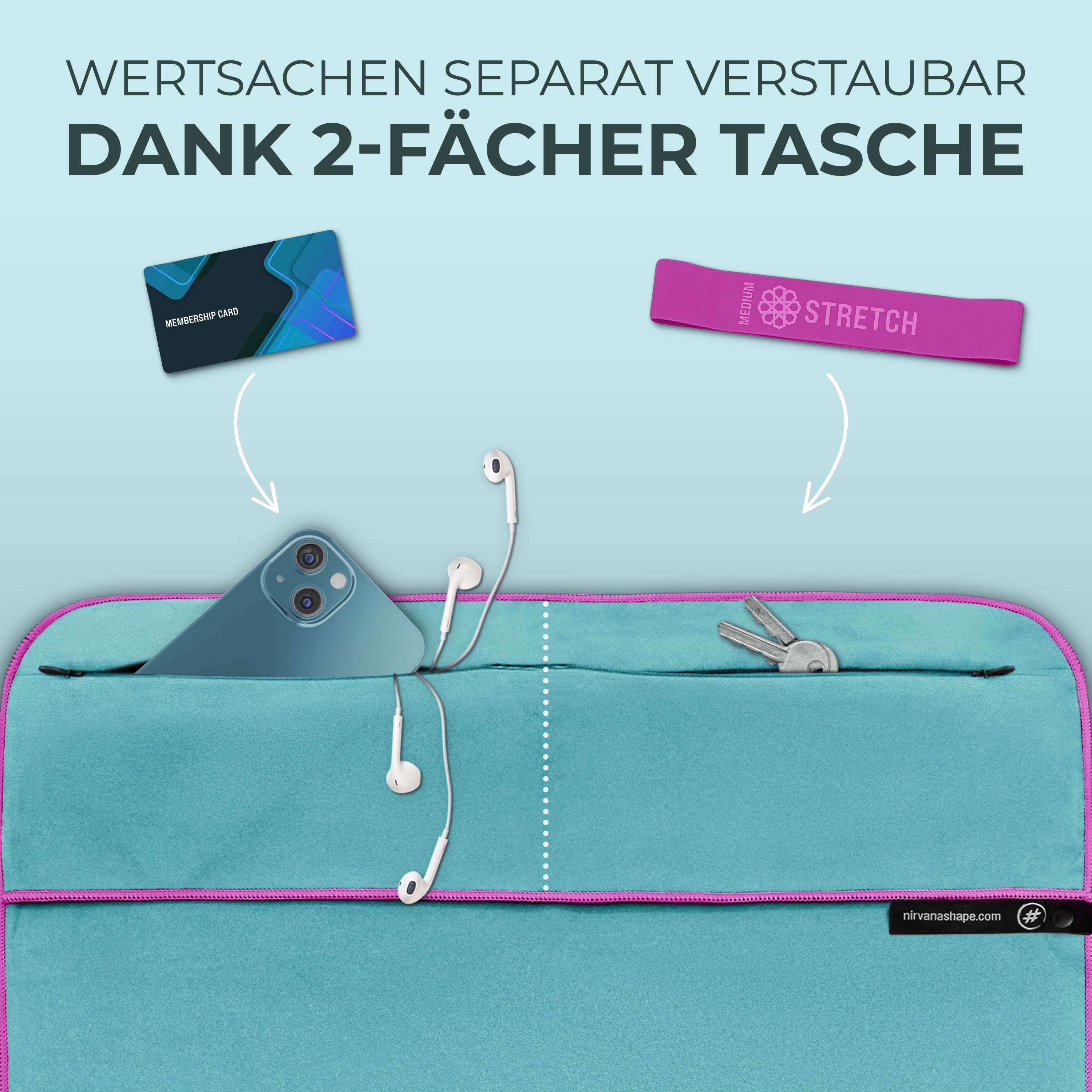 Ultrakompaktes Fitnessstudio Handtuch mit starkem Magnet-Clip