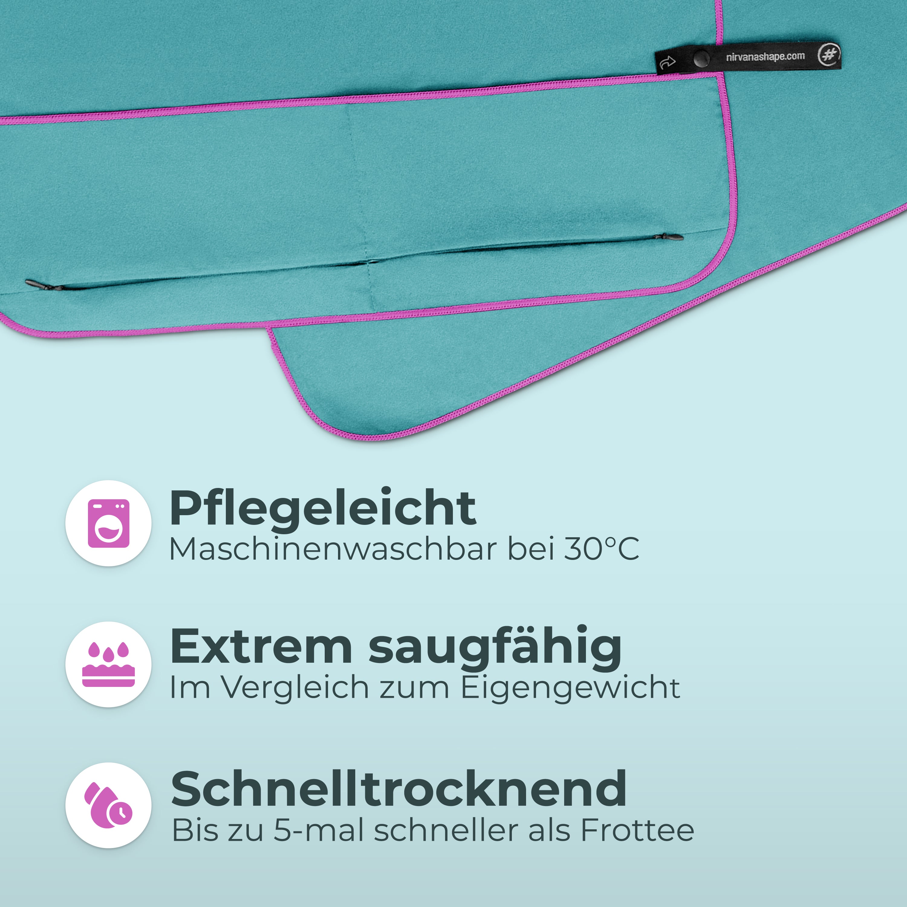 Ultrakompaktes Fitnessstudio Handtuch mit starkem Magnet-Clip