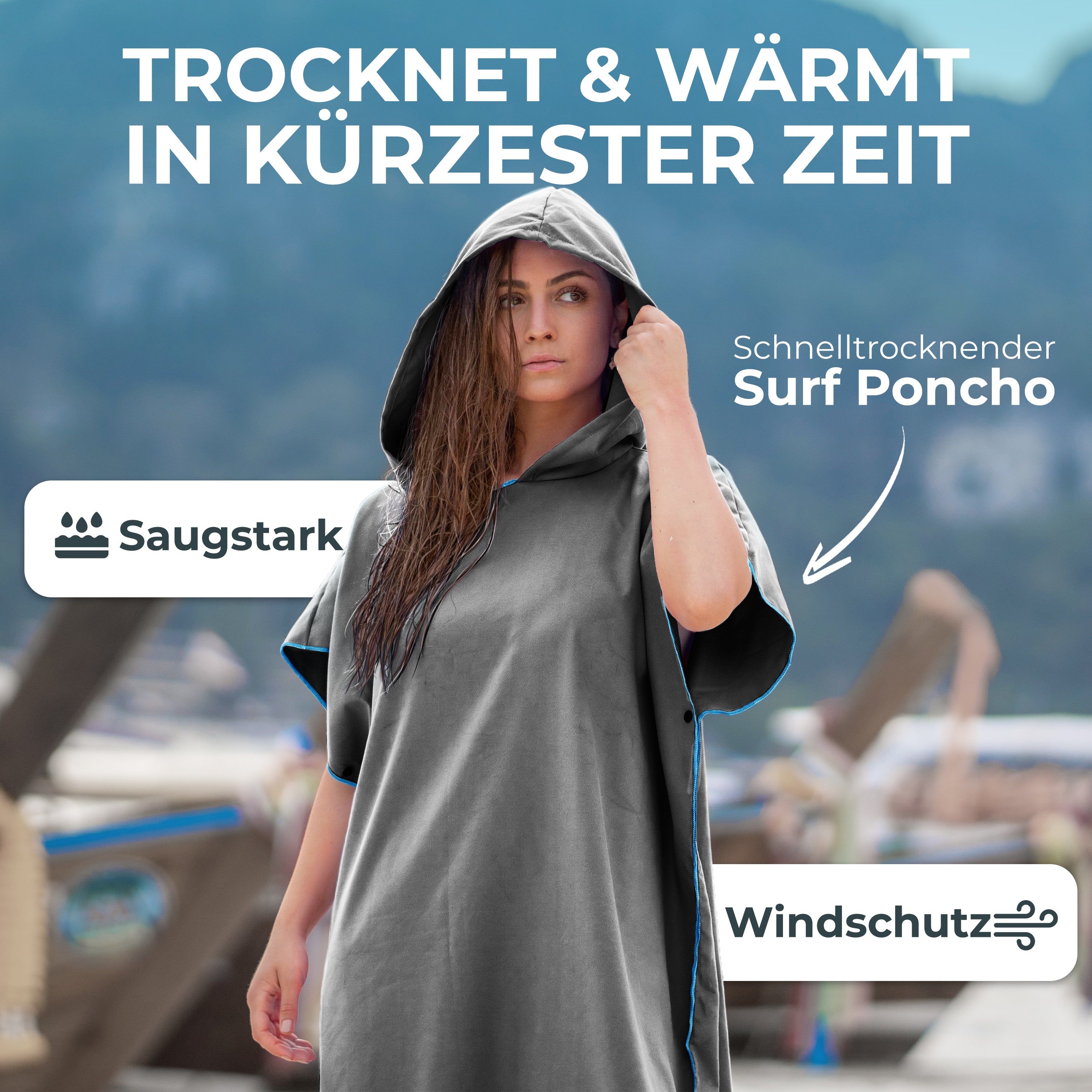 Vielseitiger und Kompakter Surfponcho