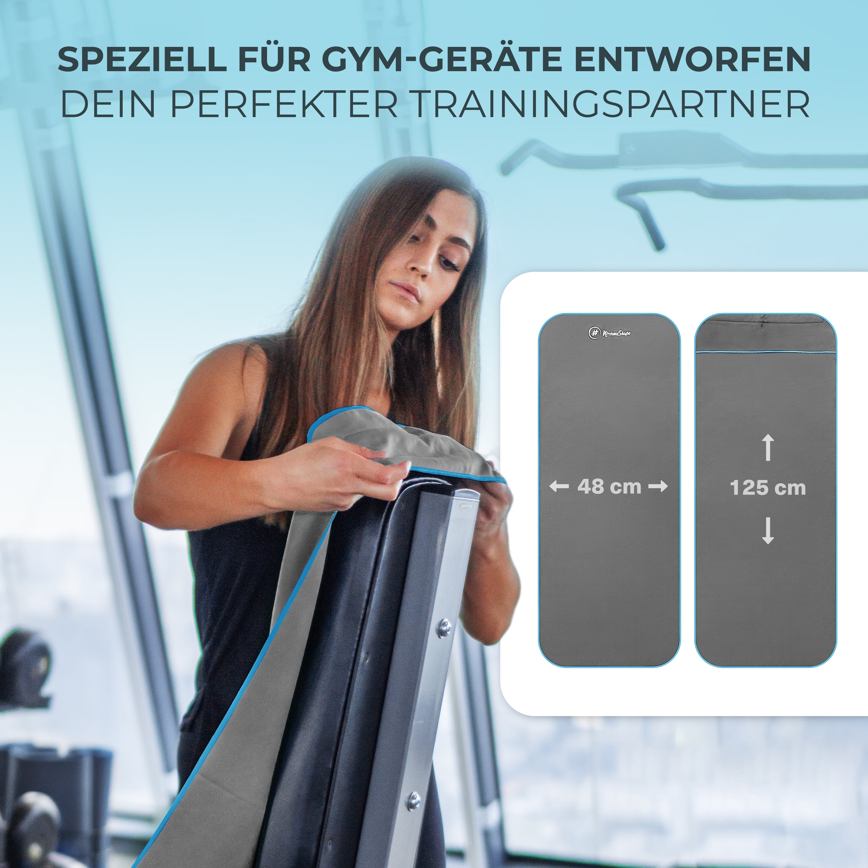 Ultrakompaktes Fitnessstudio Handtuch mit starkem Magnet-Clip