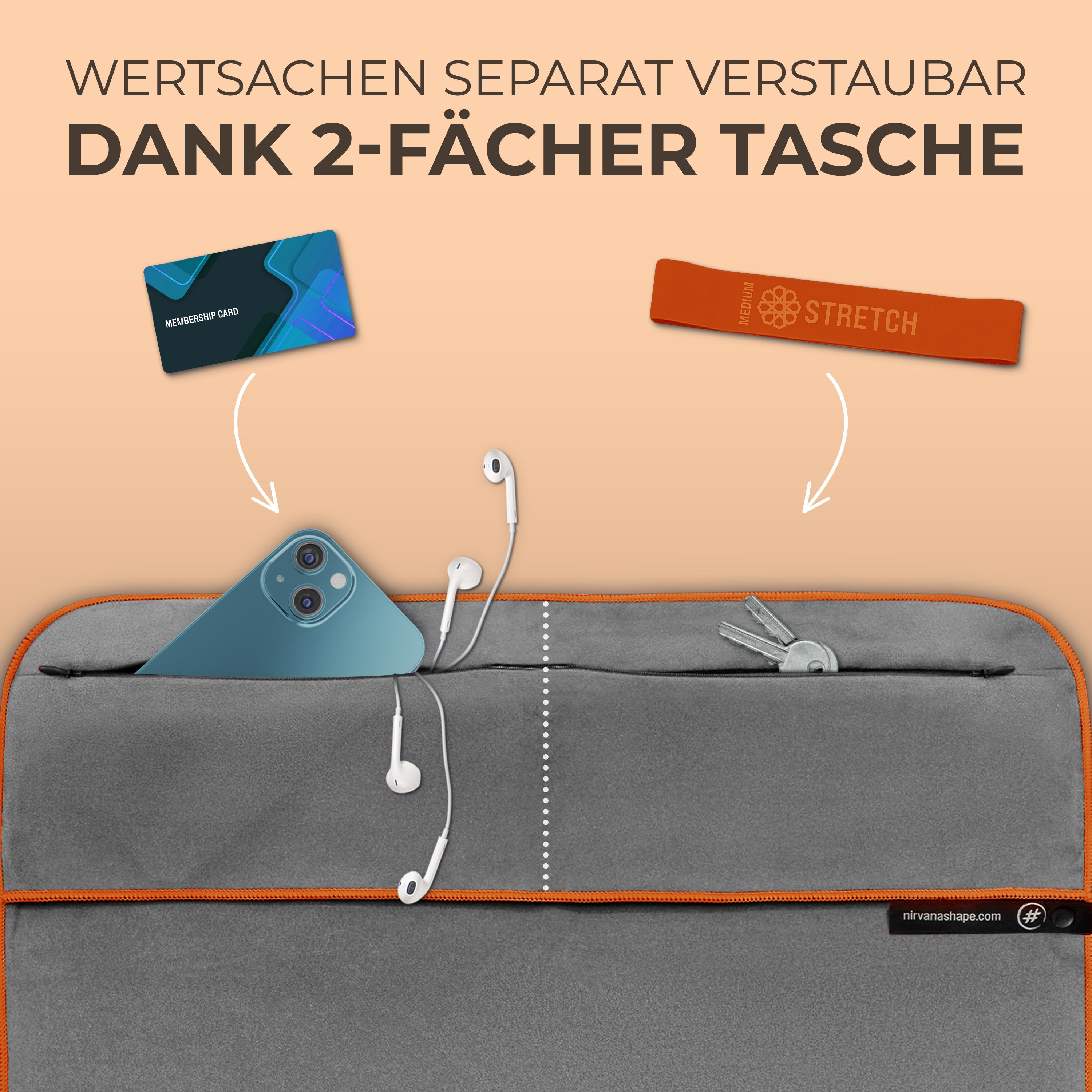 Ultrakompaktes Fitnessstudio Handtuch mit starkem Magnet-Clip