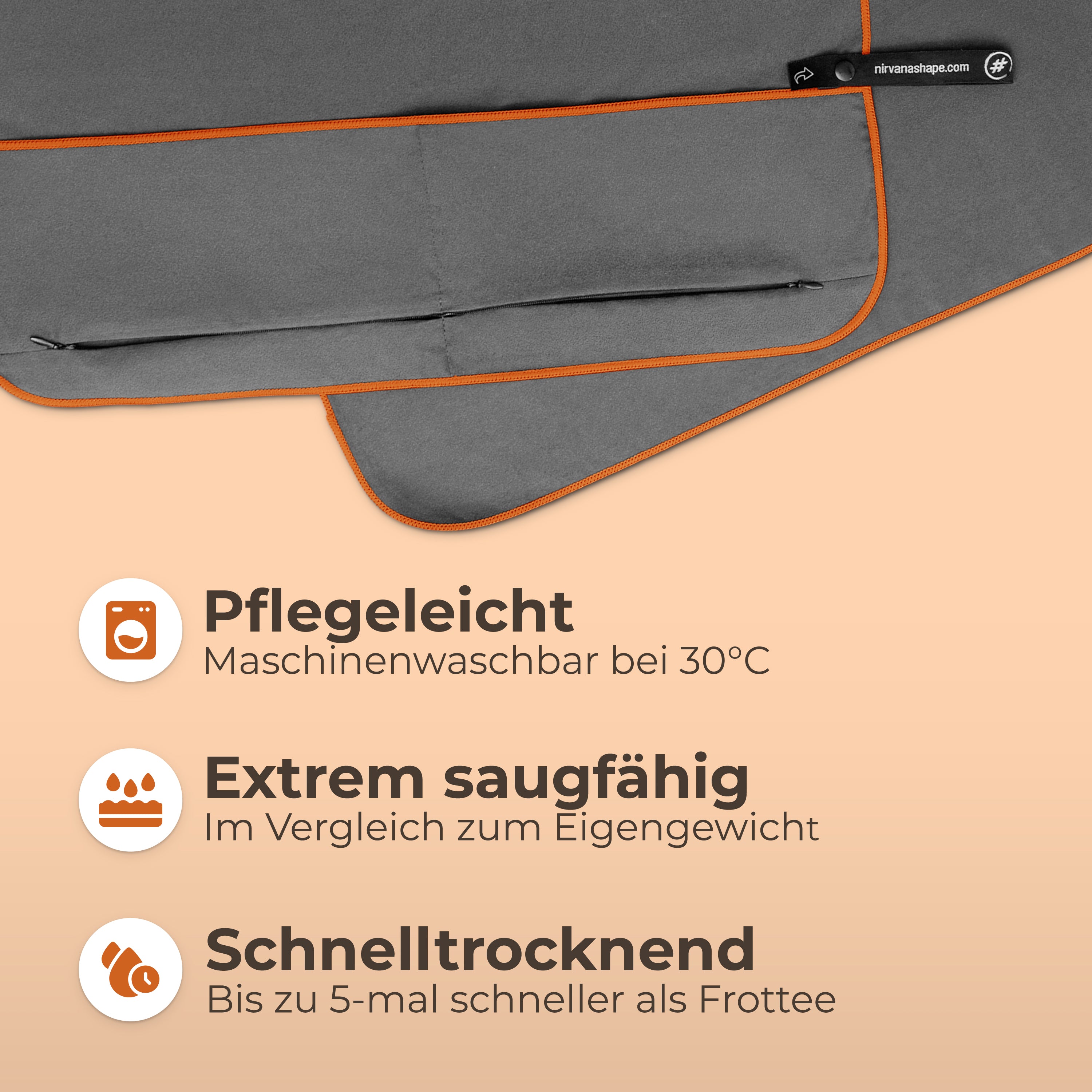Ultrakompaktes Fitnessstudio Handtuch mit starkem Magnet-Clip