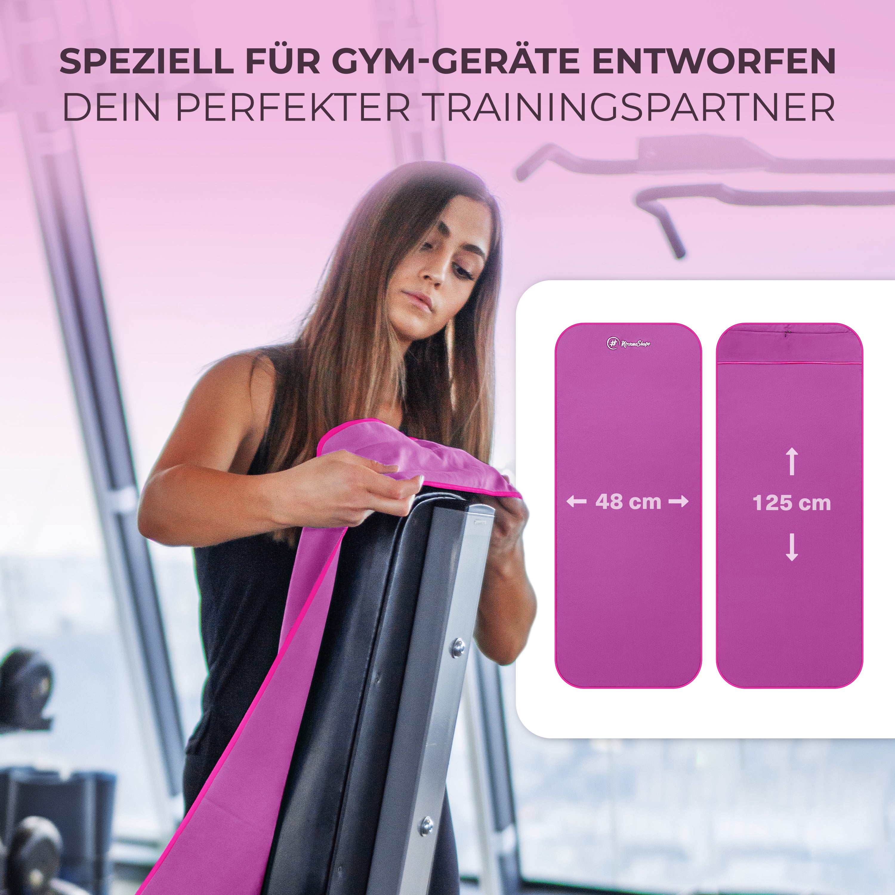 Ultrakompaktes Fitnessstudio Handtuch mit starkem Magnet-Clip