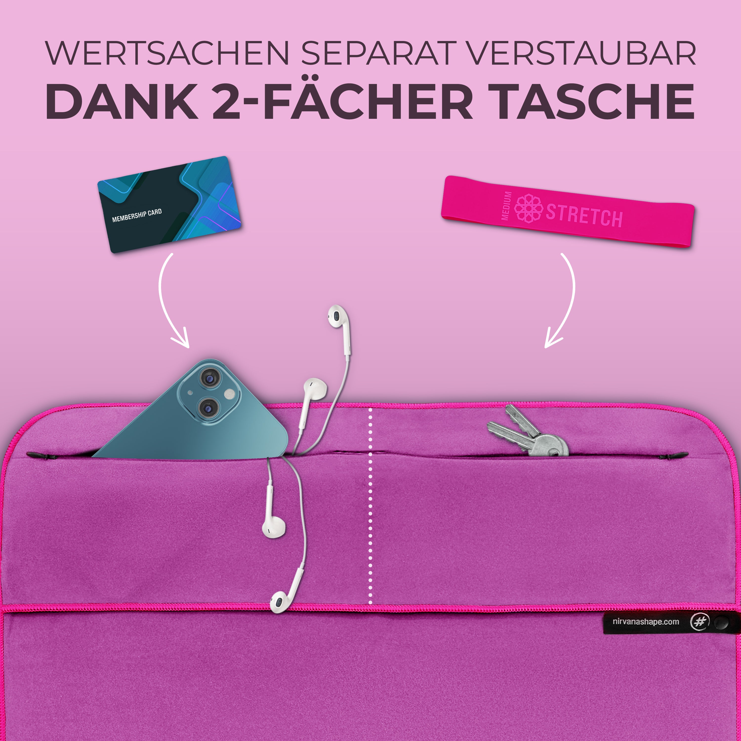 Ultrakompaktes Fitnessstudio Handtuch mit starkem Magnet-Clip