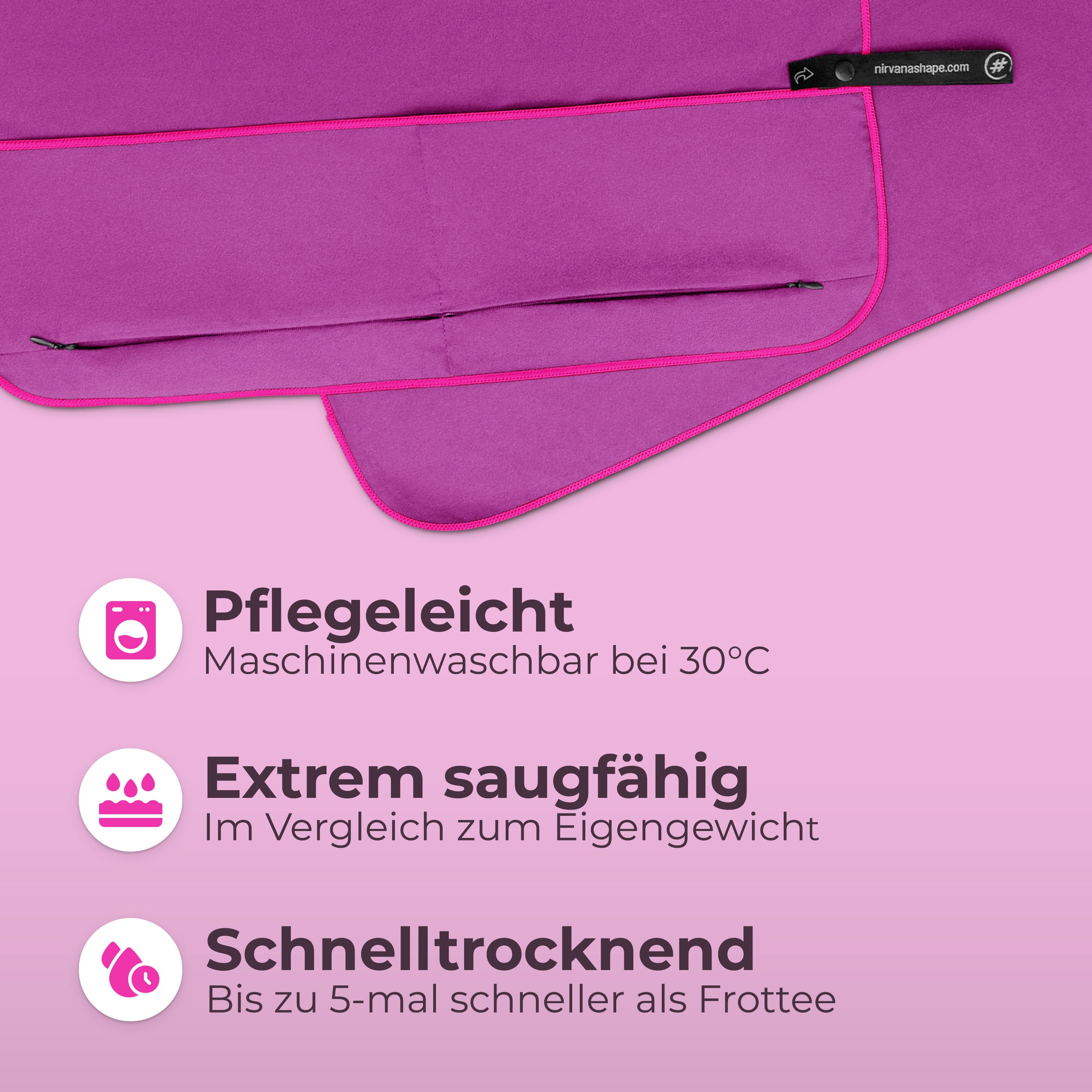 Ultrakompaktes Fitnessstudio Handtuch mit starkem Magnet-Clip