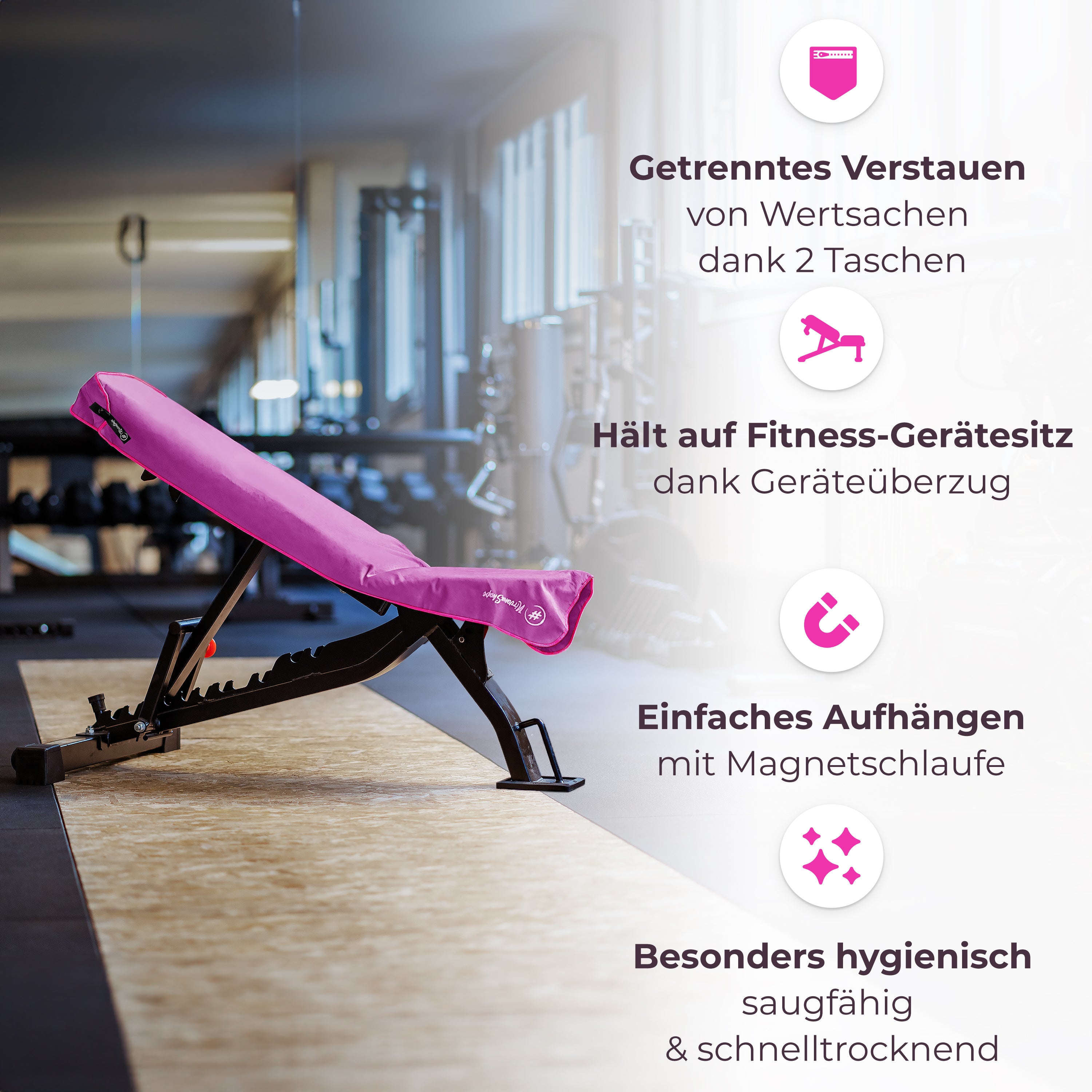 Ultrakompaktes Fitnessstudio Handtuch mit starkem Magnet-Clip