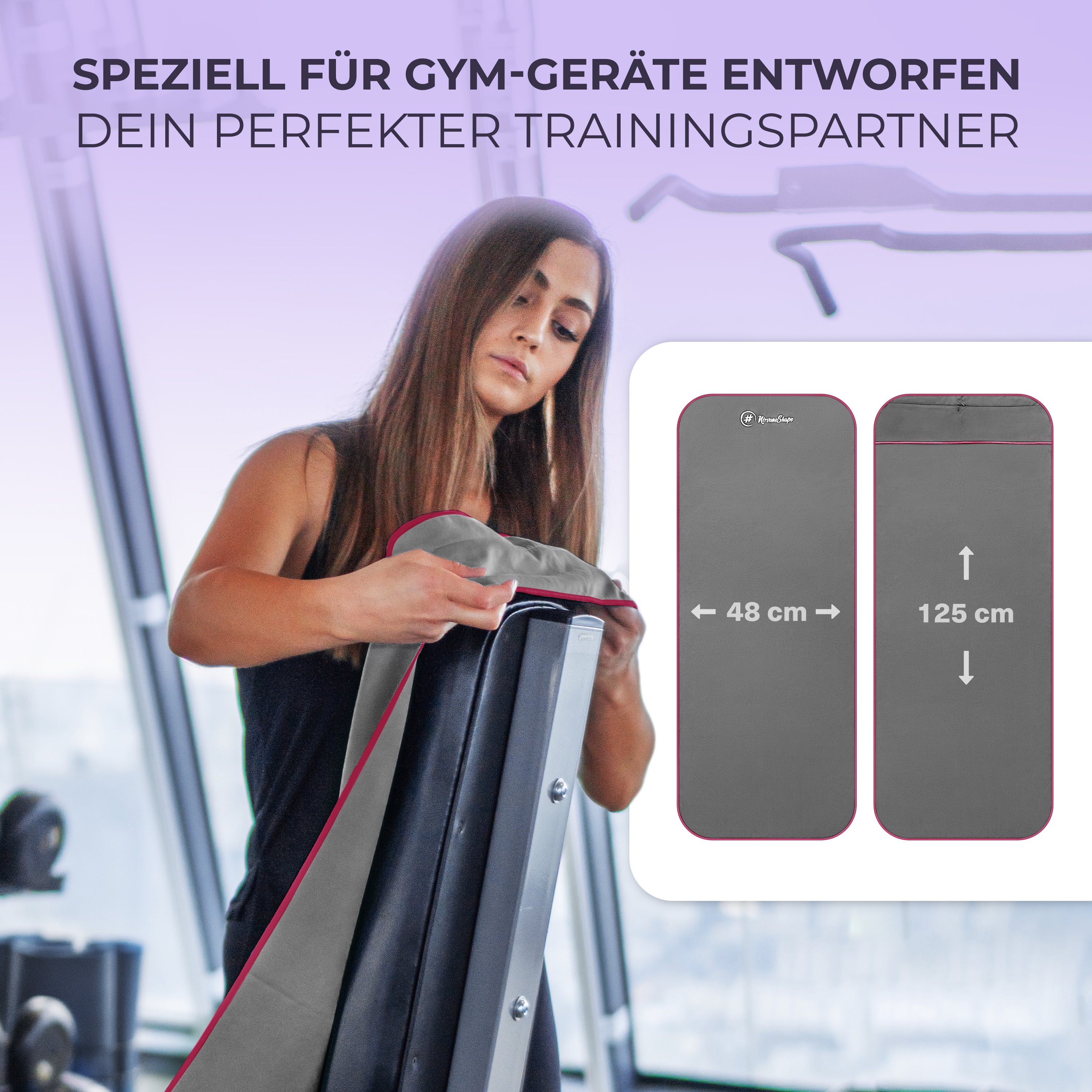 Ultrakompaktes Fitnessstudio Handtuch mit starkem Magnet-Clip