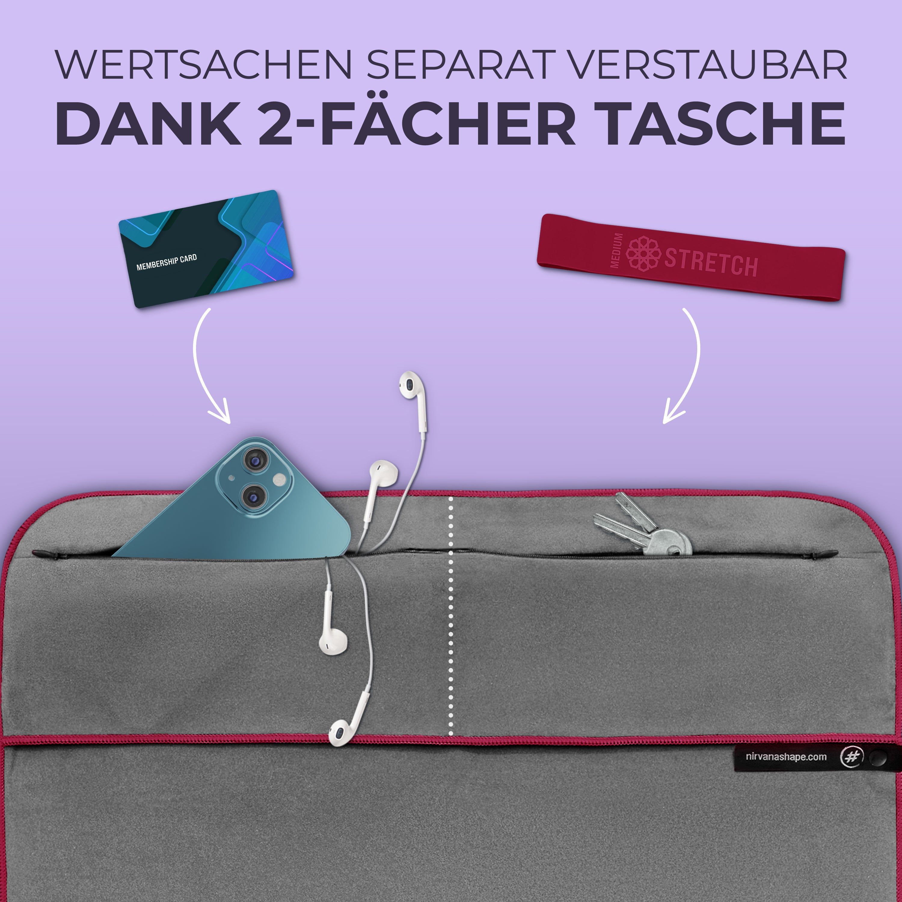 Ultrakompaktes Fitnessstudio Handtuch mit starkem Magnet-Clip