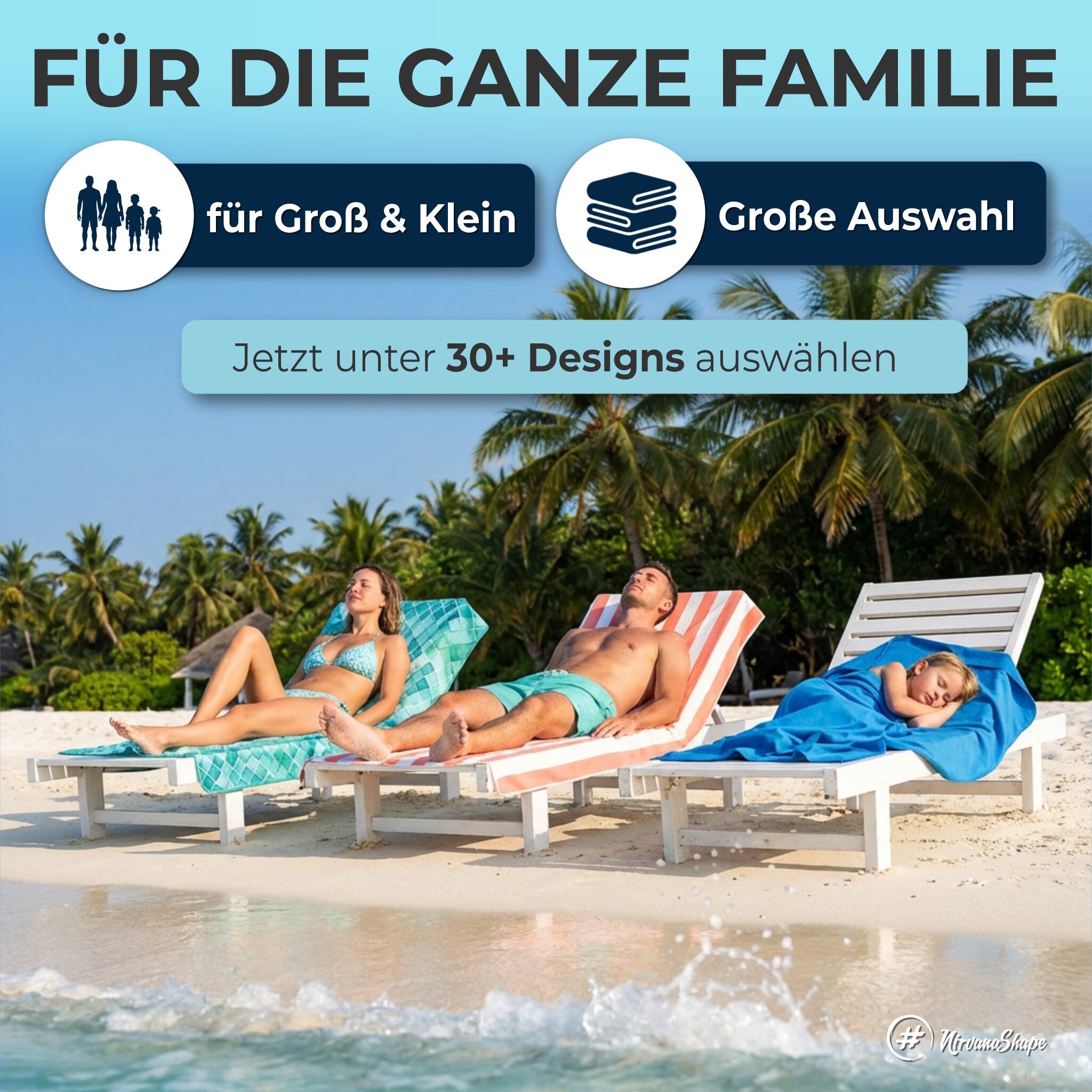 Strandtuch XXL - Strandhandtuch, Mikrofaser Badetuch, Handtuch