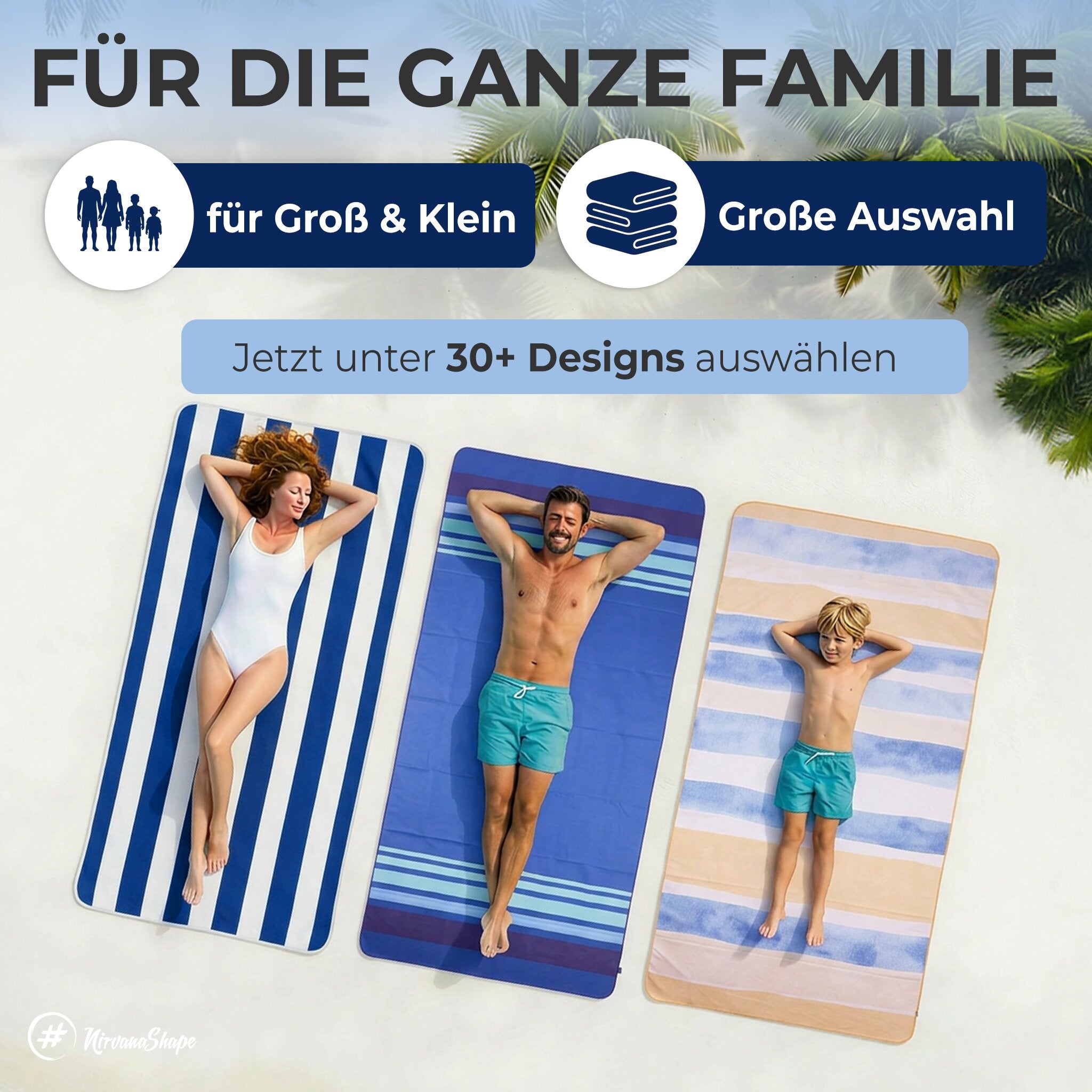 Strandtuch XXL - Strandhandtuch, Mikrofaser Badetuch, Handtuch