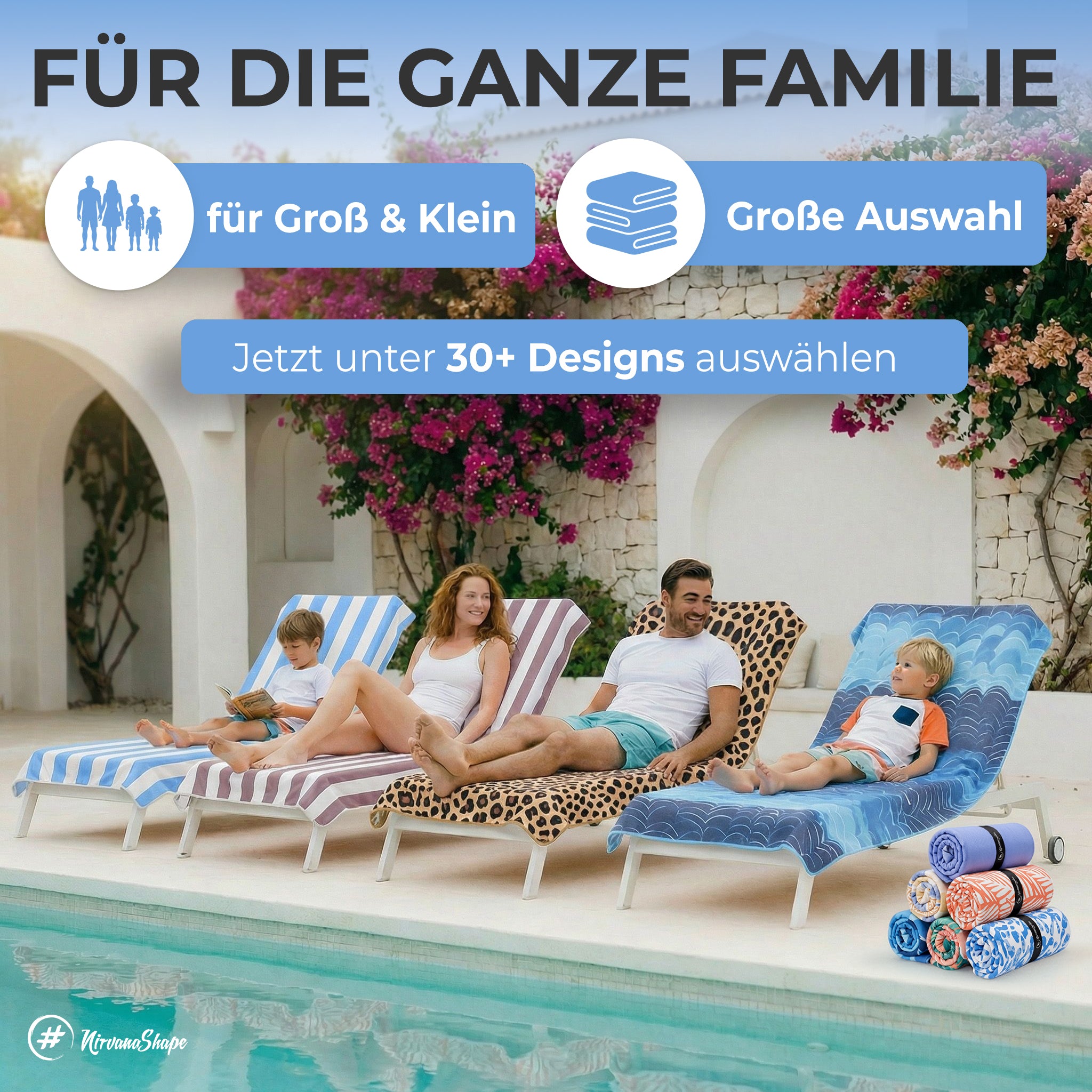Strandtuch XXL - Strandhandtuch, Mikrofaser Badetuch, Handtuch