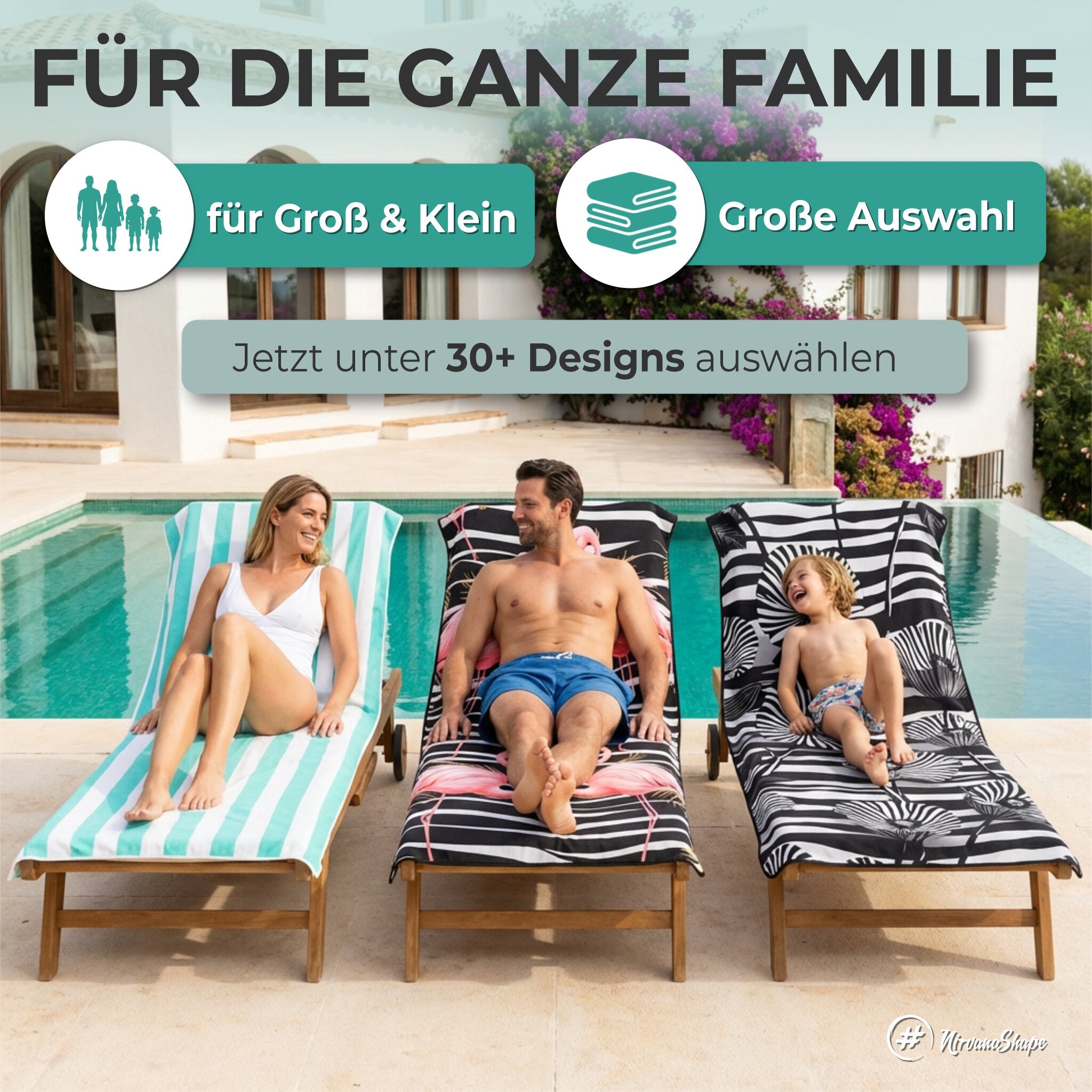 Strandtuch XXL - Strandhandtuch, Mikrofaser Badetuch, Handtuch
