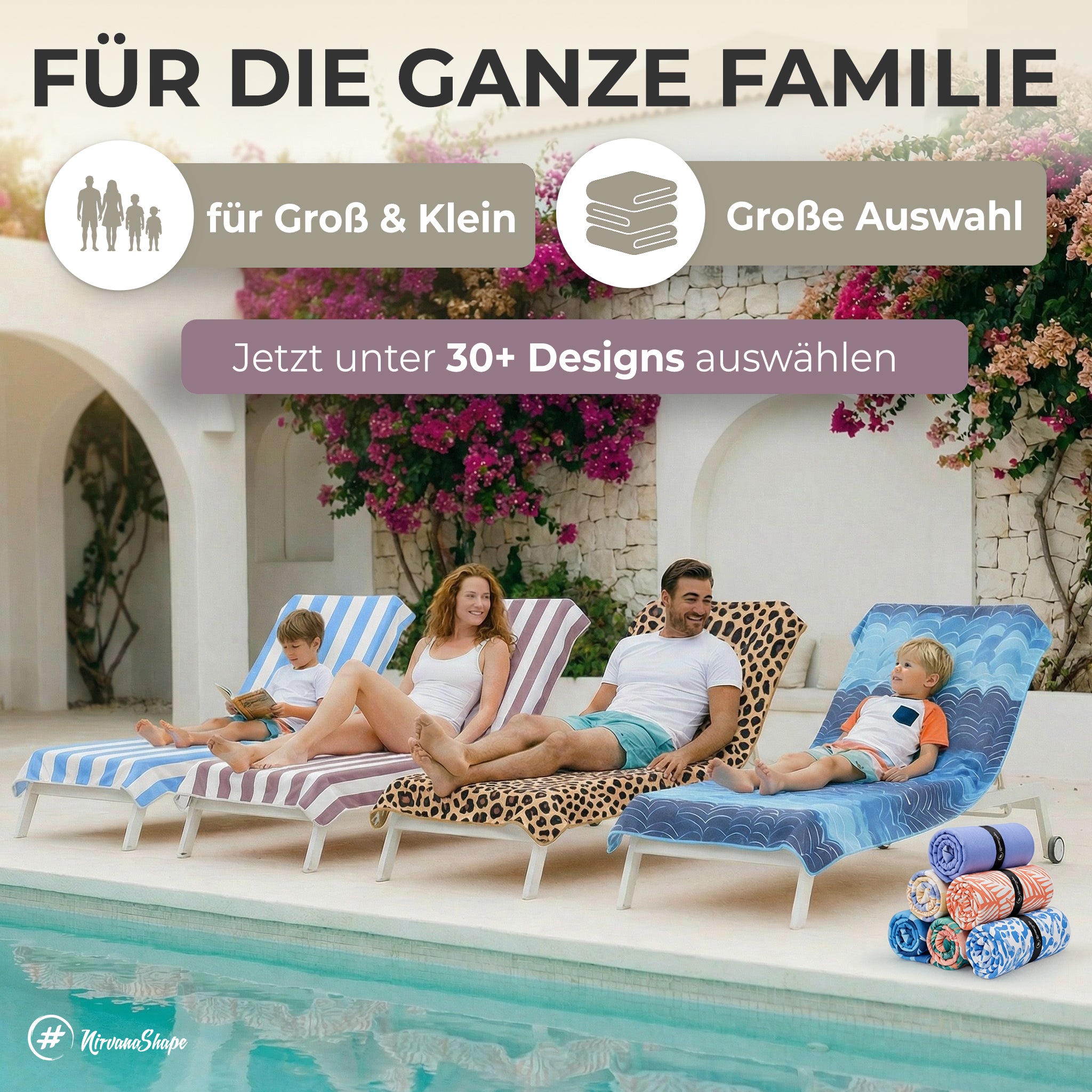 Strandtuch XXL - Strandhandtuch, Mikrofaser Badetuch, Handtuch