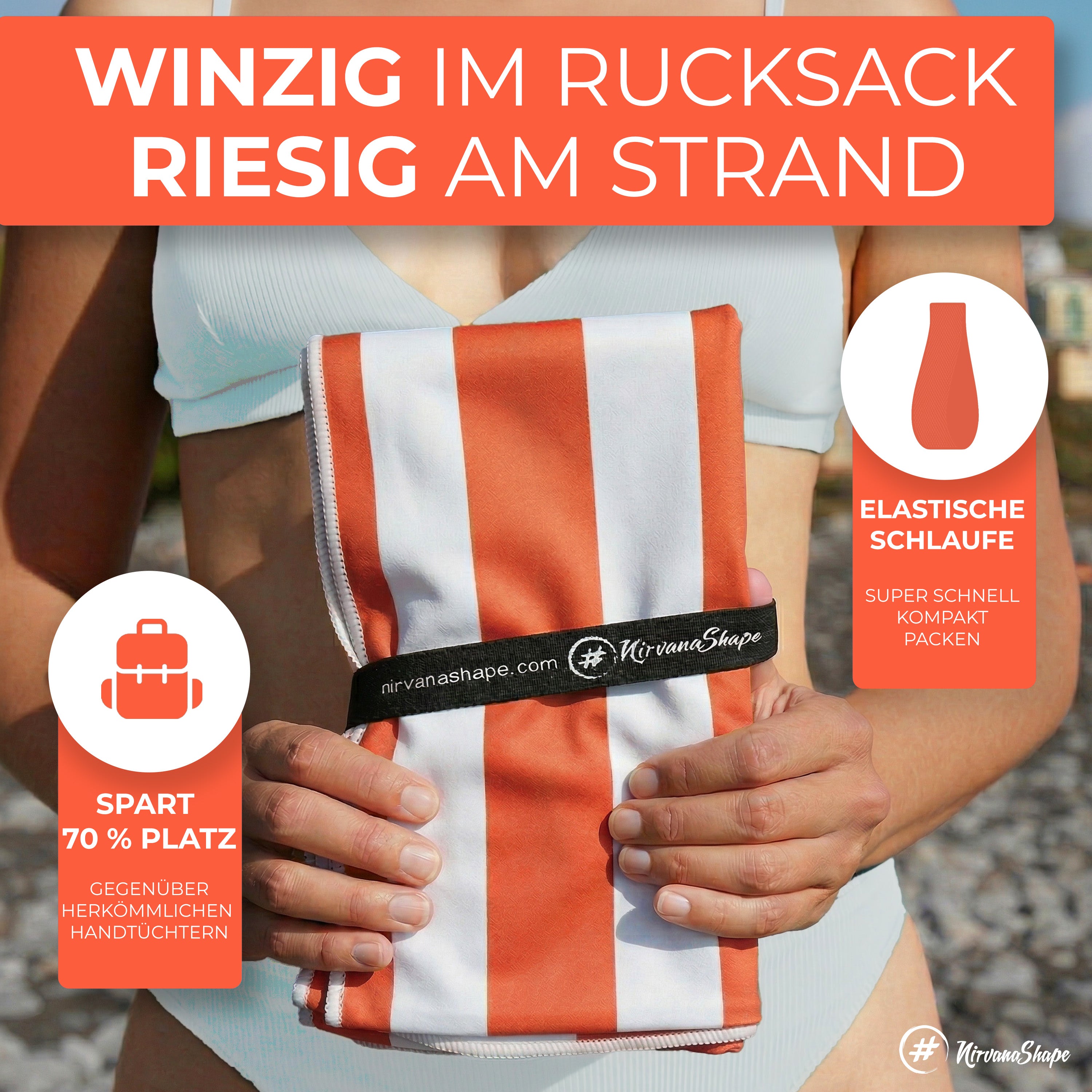Strandtuch XXL - Strandhandtuch, Mikrofaser Badetuch, Handtuch