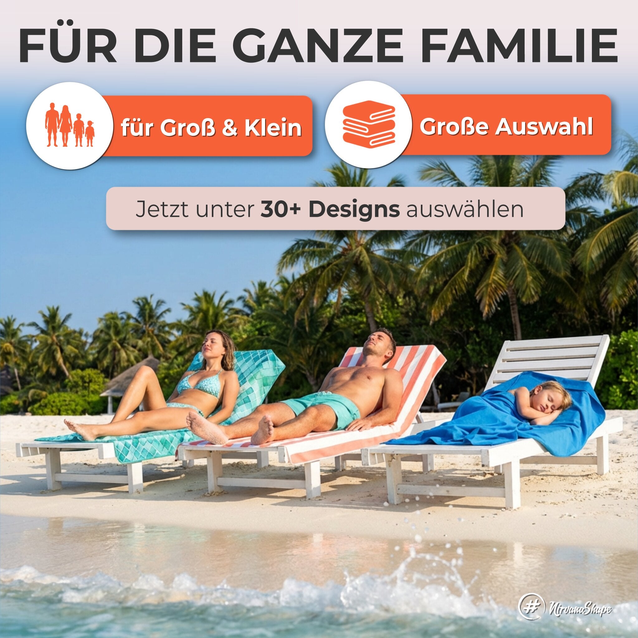 Strandtuch XXL - Strandhandtuch, Mikrofaser Badetuch, Handtuch