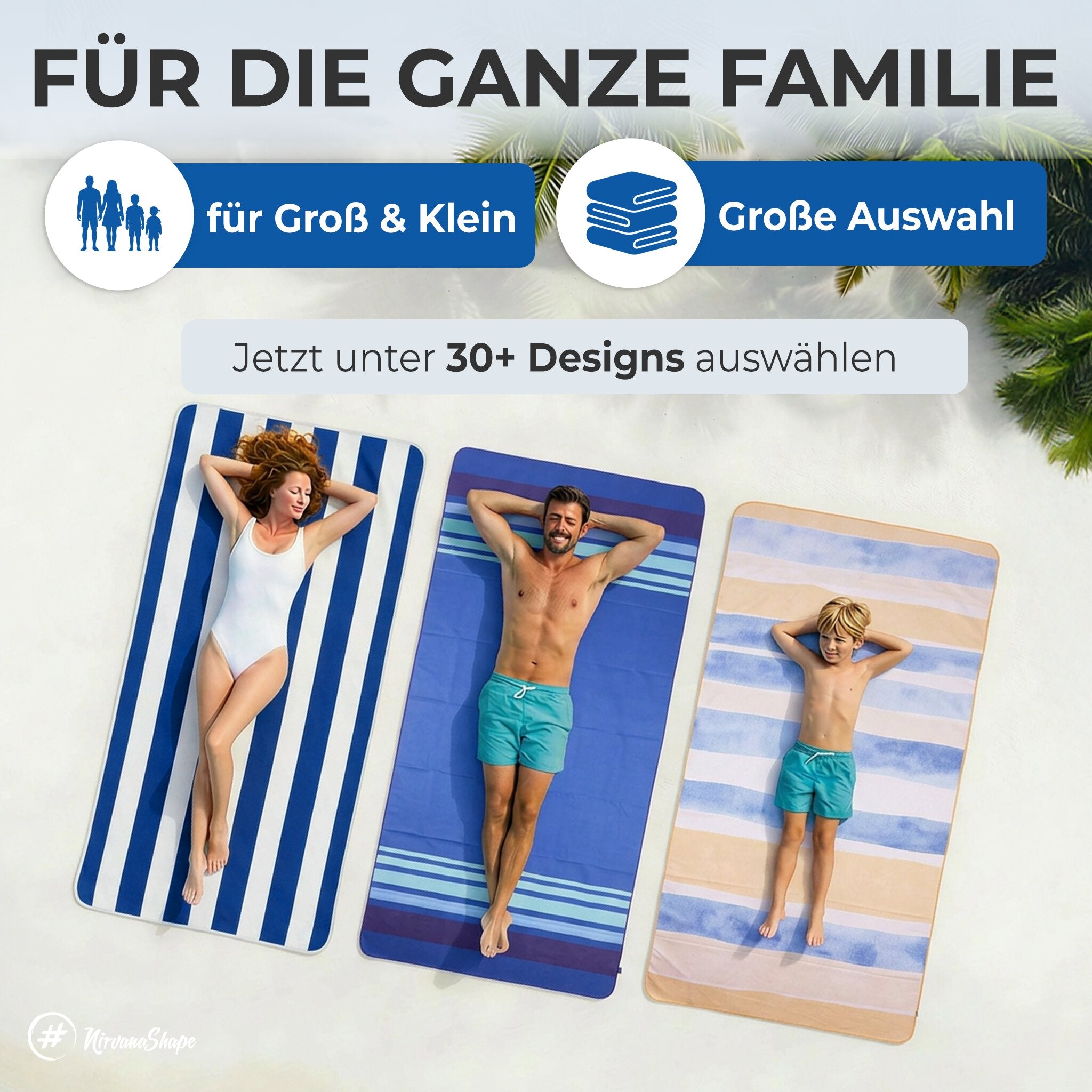 Strandtuch XXL - Strandhandtuch, Mikrofaser Badetuch, Handtuch