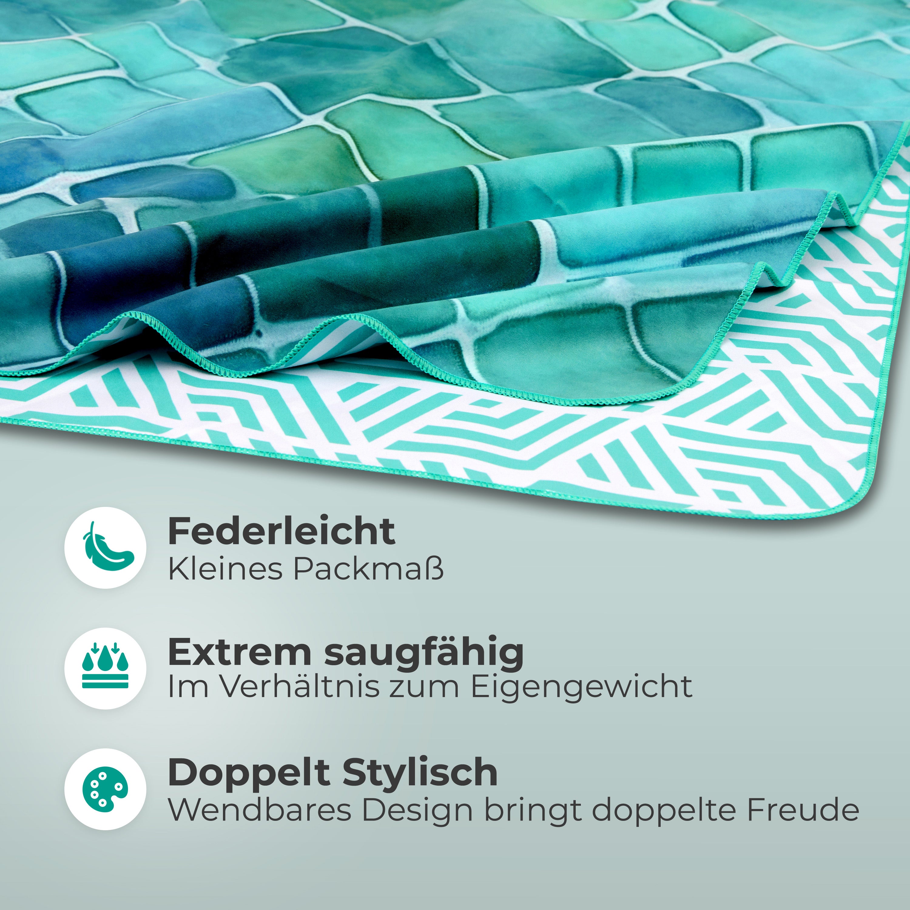 Strandtuch XXL - Strandhandtuch, Mikrofaser Badetuch, Handtuch