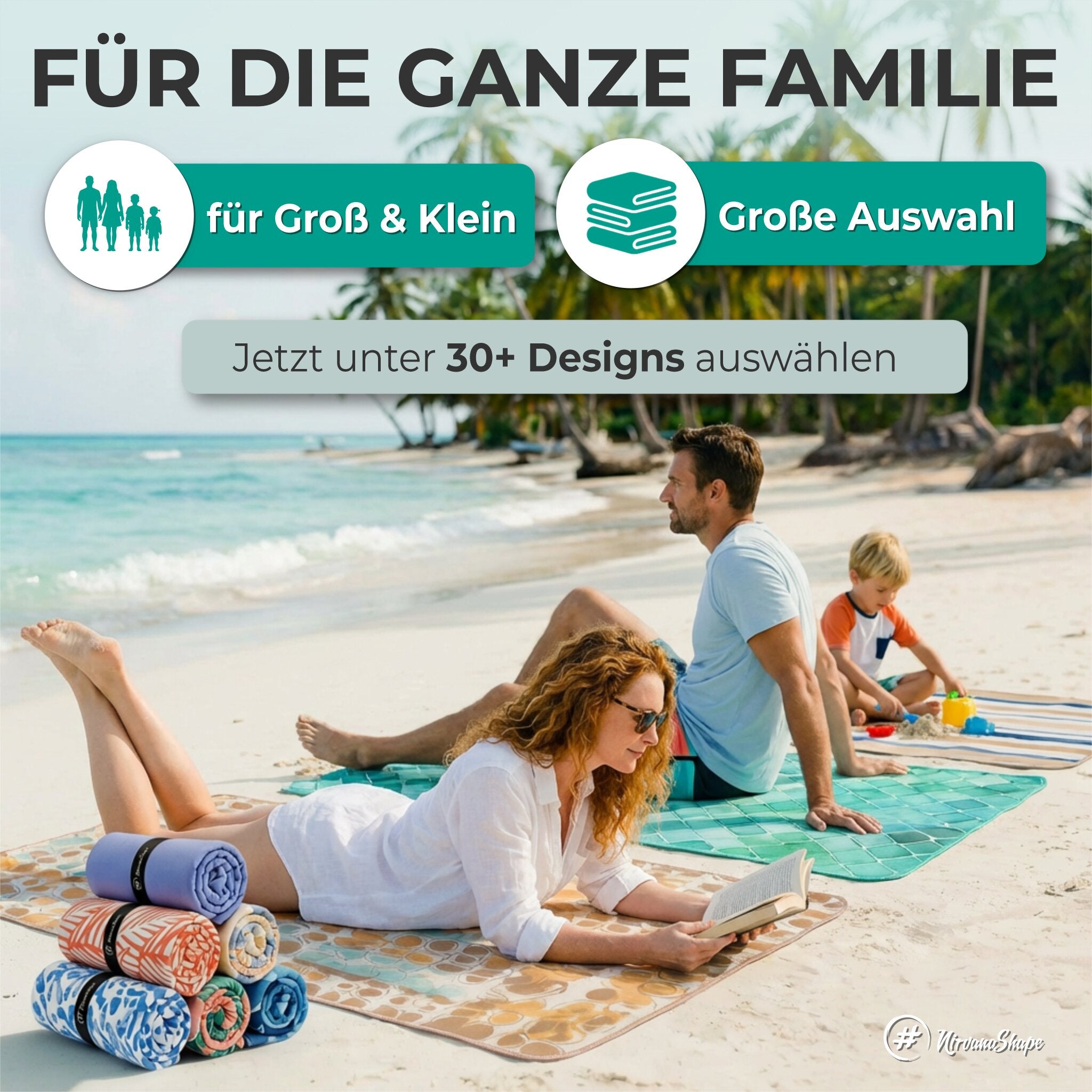 Strandtuch XXL - Strandhandtuch, Mikrofaser Badetuch, Handtuch