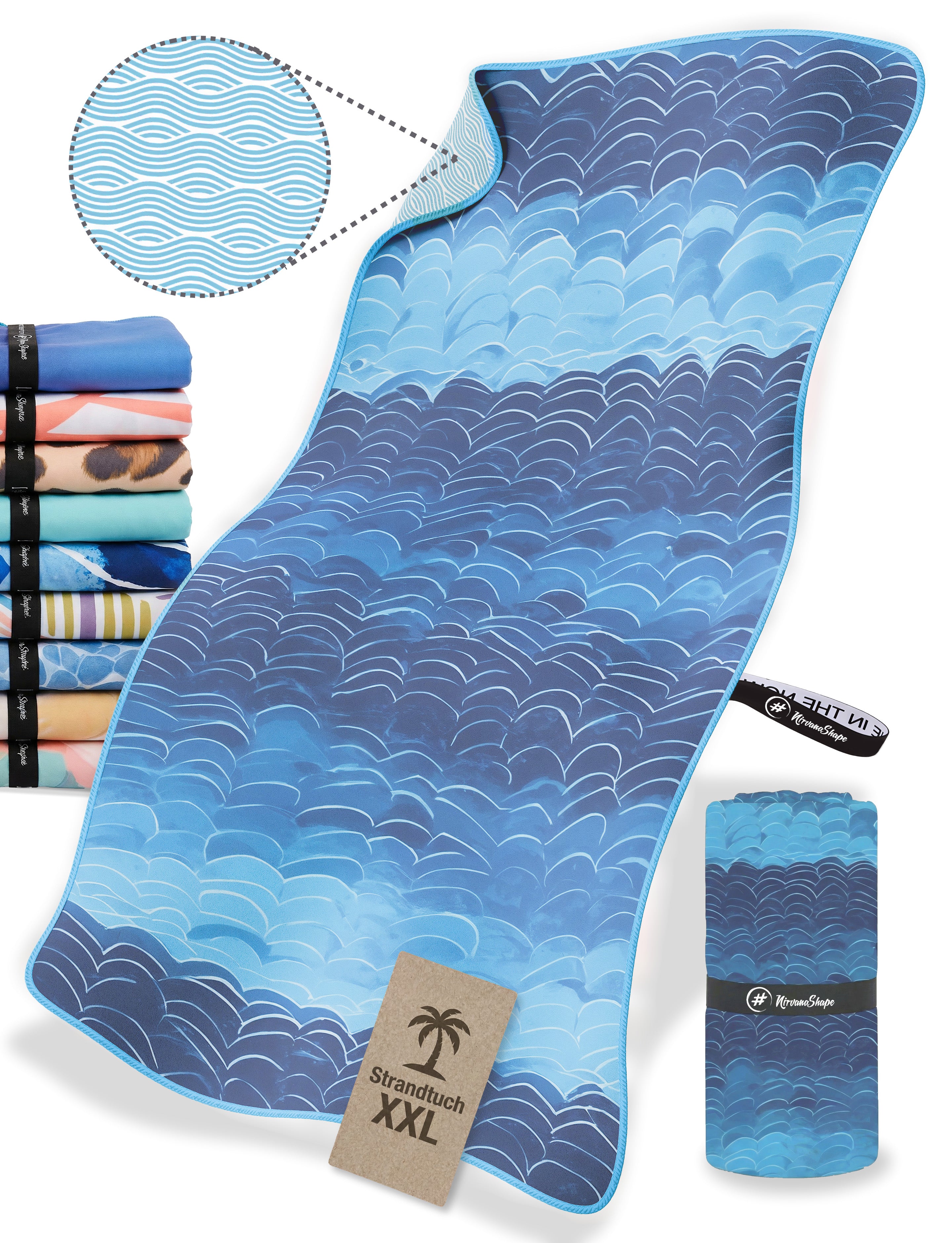 Strandtuch XXL - Strandhandtuch, Mikrofaser Badetuch, Handtuch