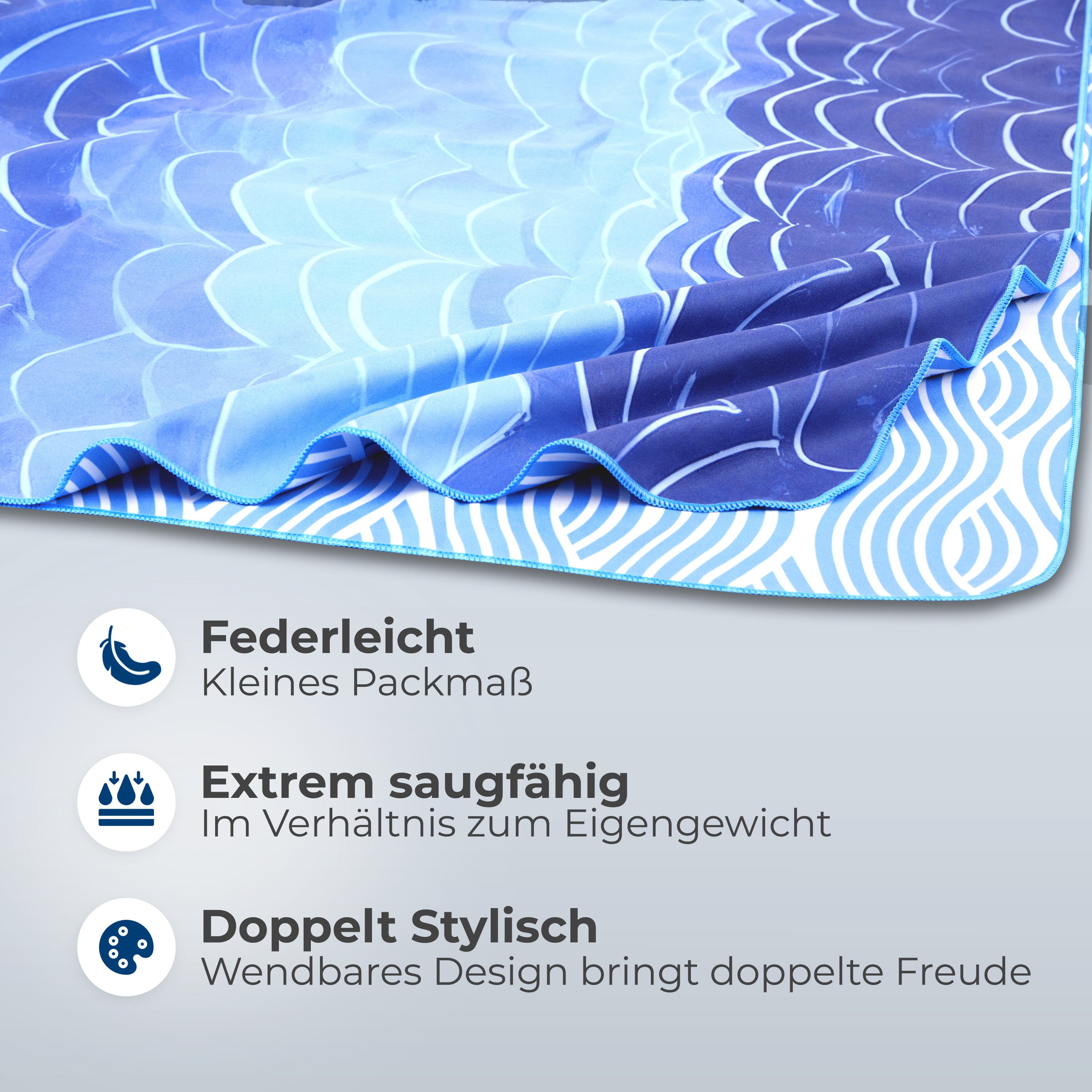 Strandtuch XXL - Strandhandtuch, Mikrofaser Badetuch, Handtuch