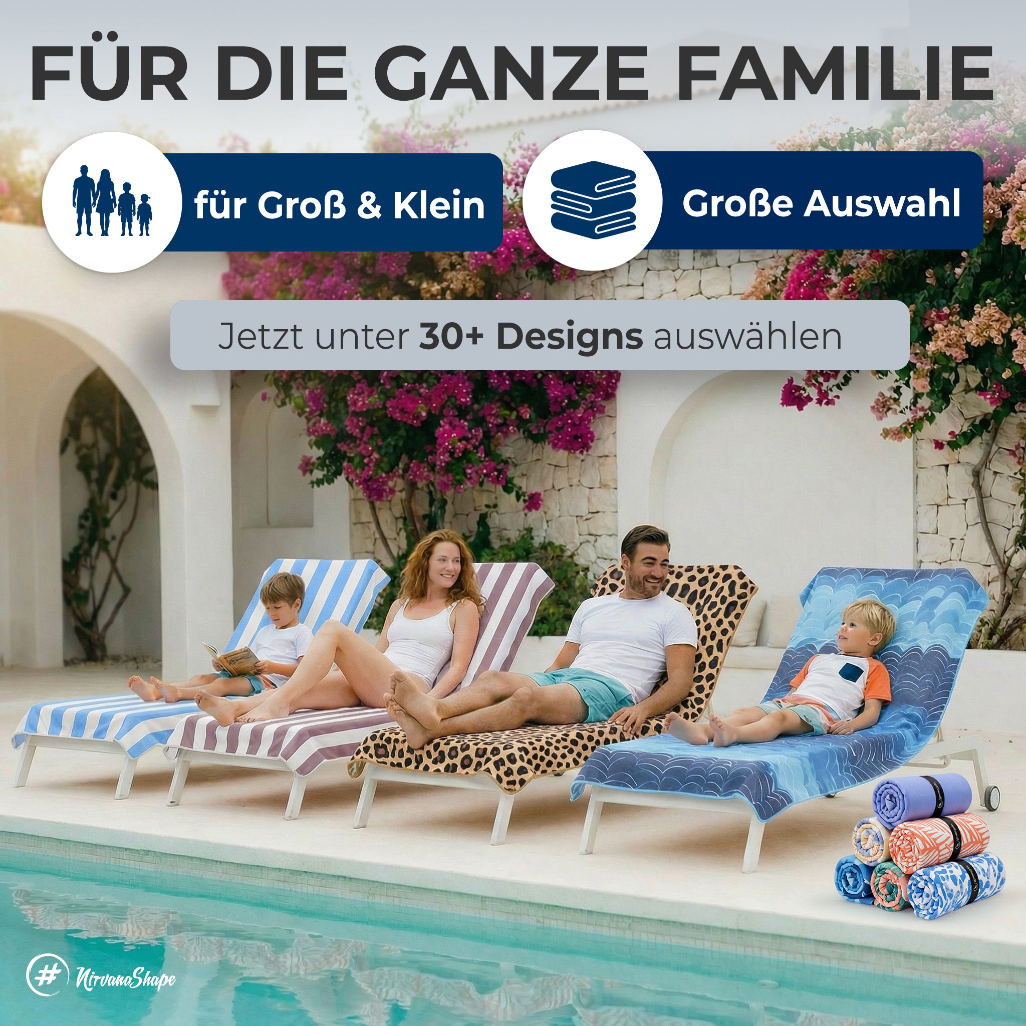 Strandtuch XXL - Strandhandtuch, Mikrofaser Badetuch, Handtuch