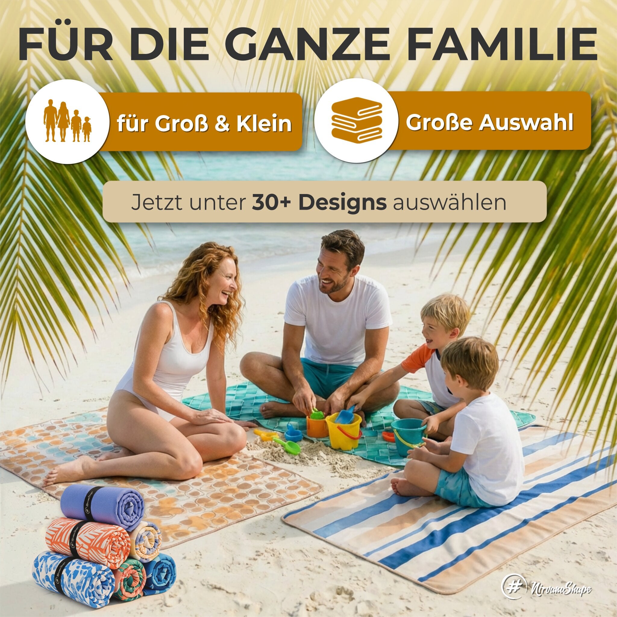 Strandtuch XXL - Strandhandtuch, Mikrofaser Badetuch, Handtuch